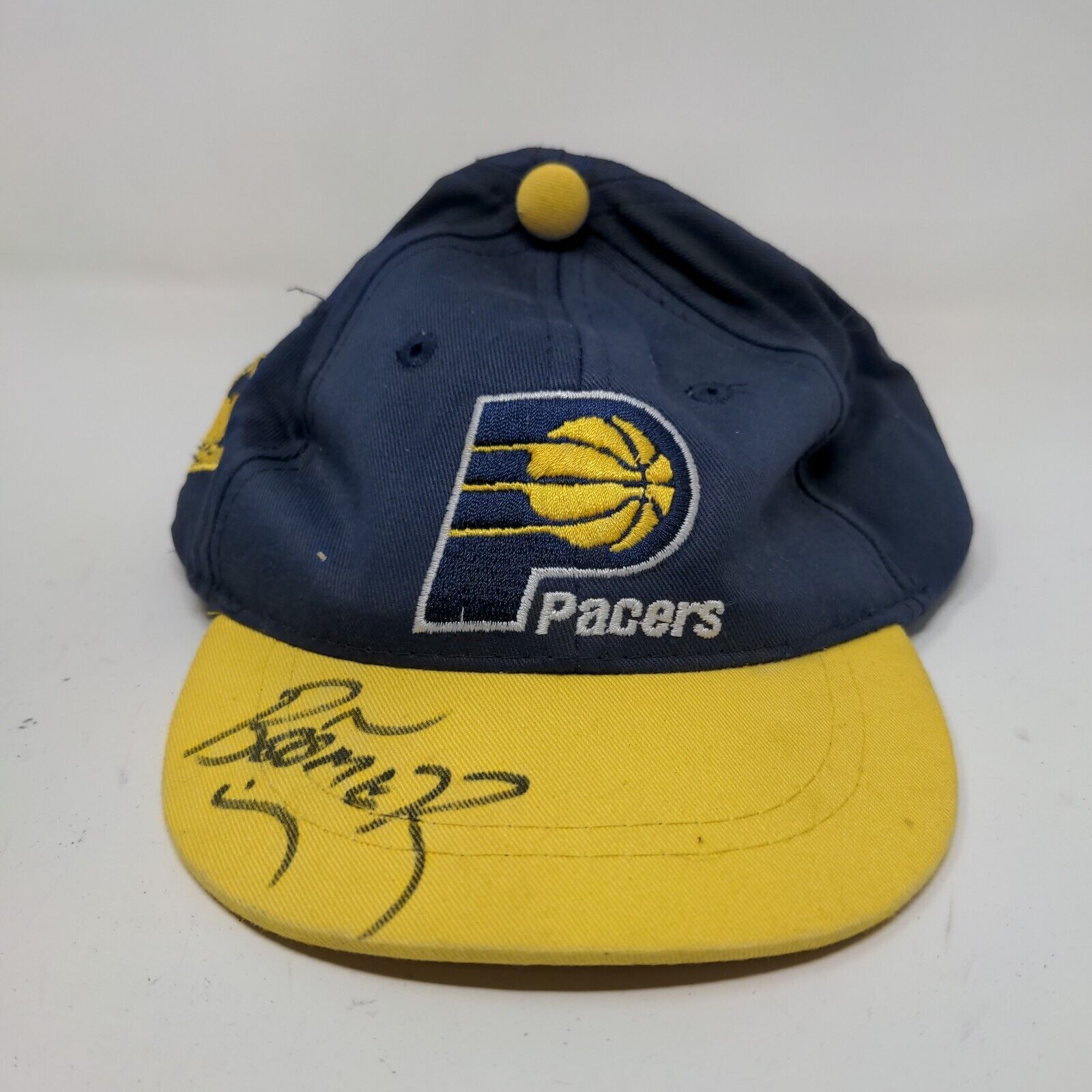Mighty Mac Boy’s Snapback Hat Blue 2-4T Yellow Indiana Pacers Autographed Boomer