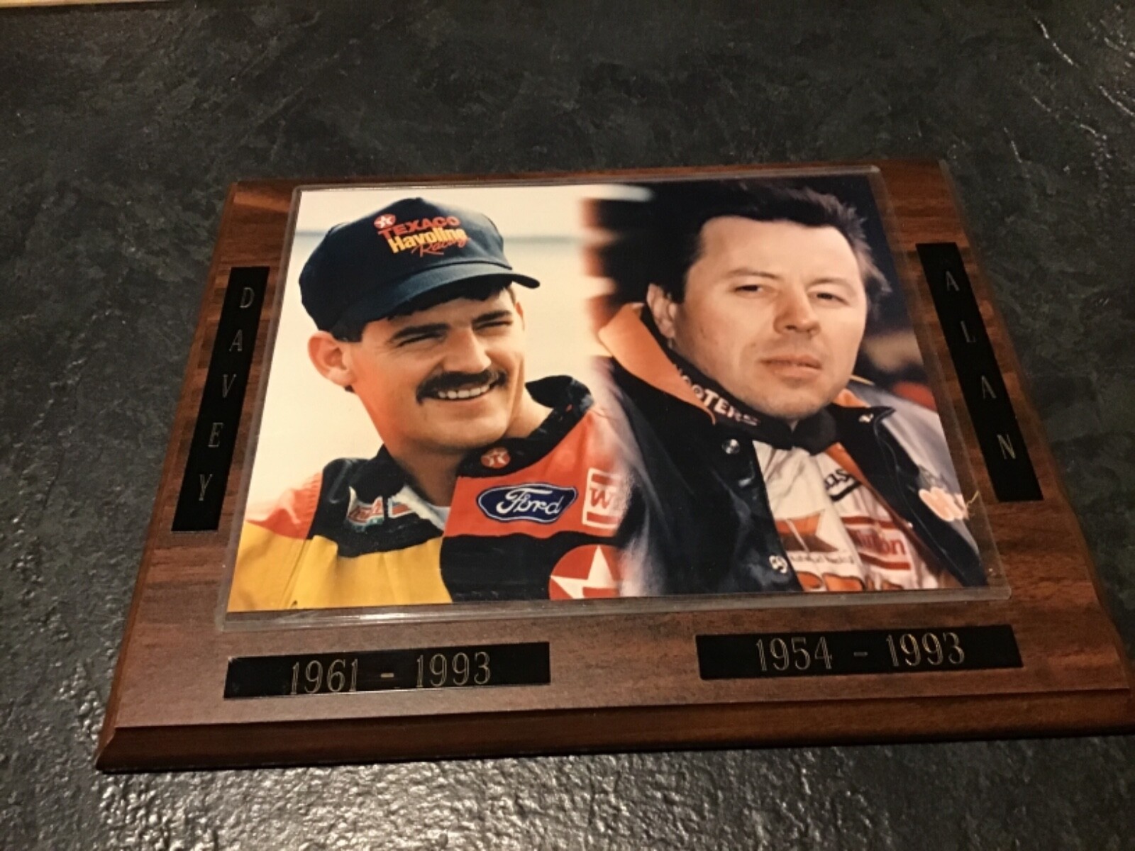 In Memory Davey Allison & Alan Kulwicki Memorial Wall Plaque 10.5″ x 13″ NASCAR