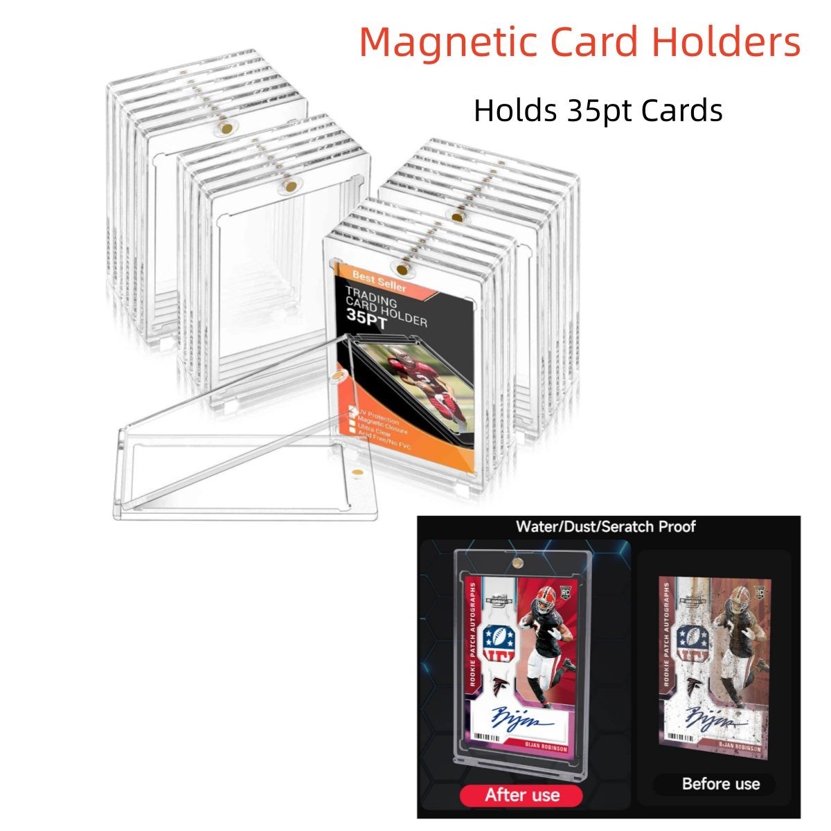 6 Slot Box Case/ Toploader/ Magnetic Card Holder For 35pt Pokémon Trading Cards