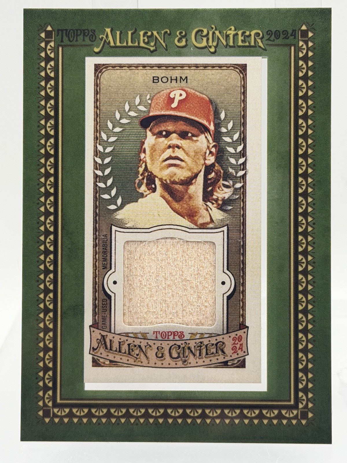 2024 Topps Allen & Ginter – Mini Framed Relics Alec Bohm #MFR-ABO (MEM)