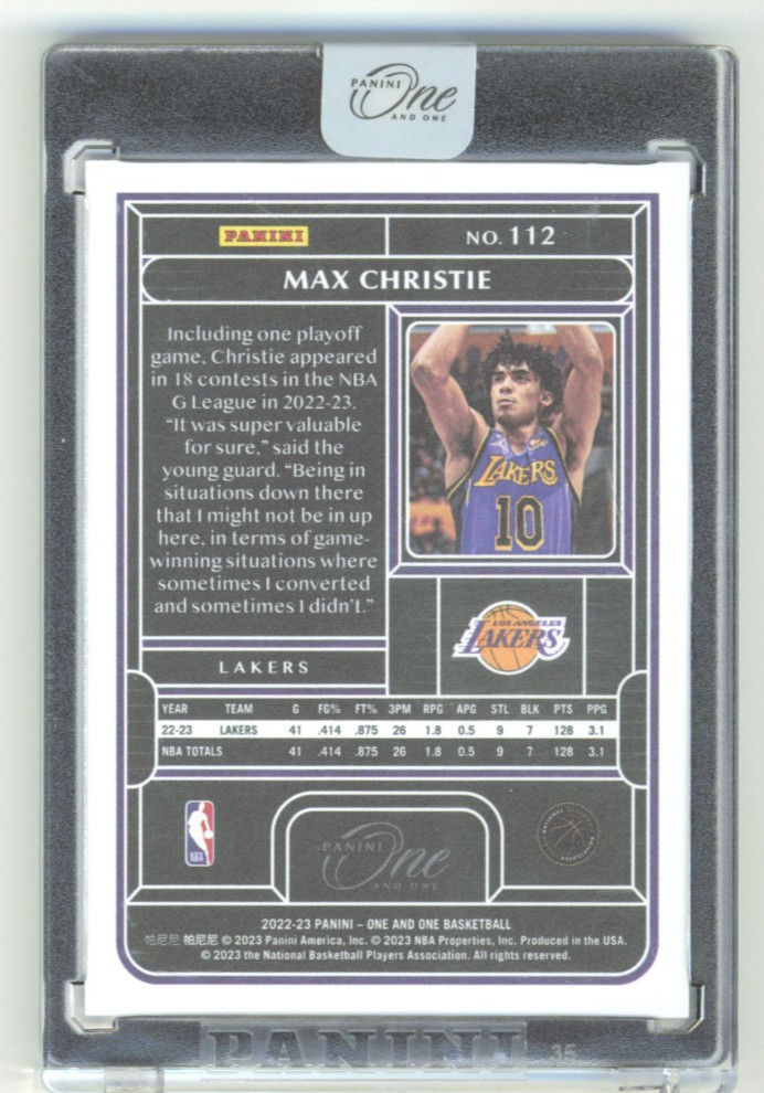 2022 Panini One & One Basketball Max Christie #112 Rookie RC Factory Sealed /99
