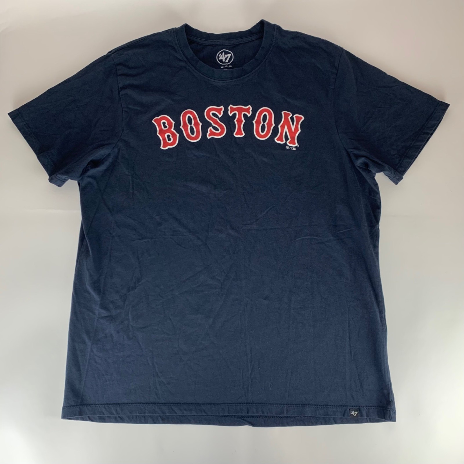 Boston Red Sox MLB Navy Blue 47 Brand Short Sleeve Crewneck Shirt Mens XL