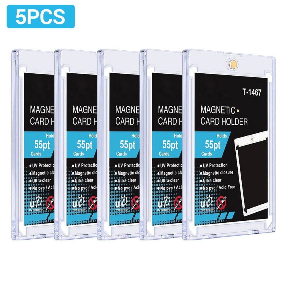 5PACK 55PT Magnetic Card Holder for Sport Game Trading Cards Collect Storage