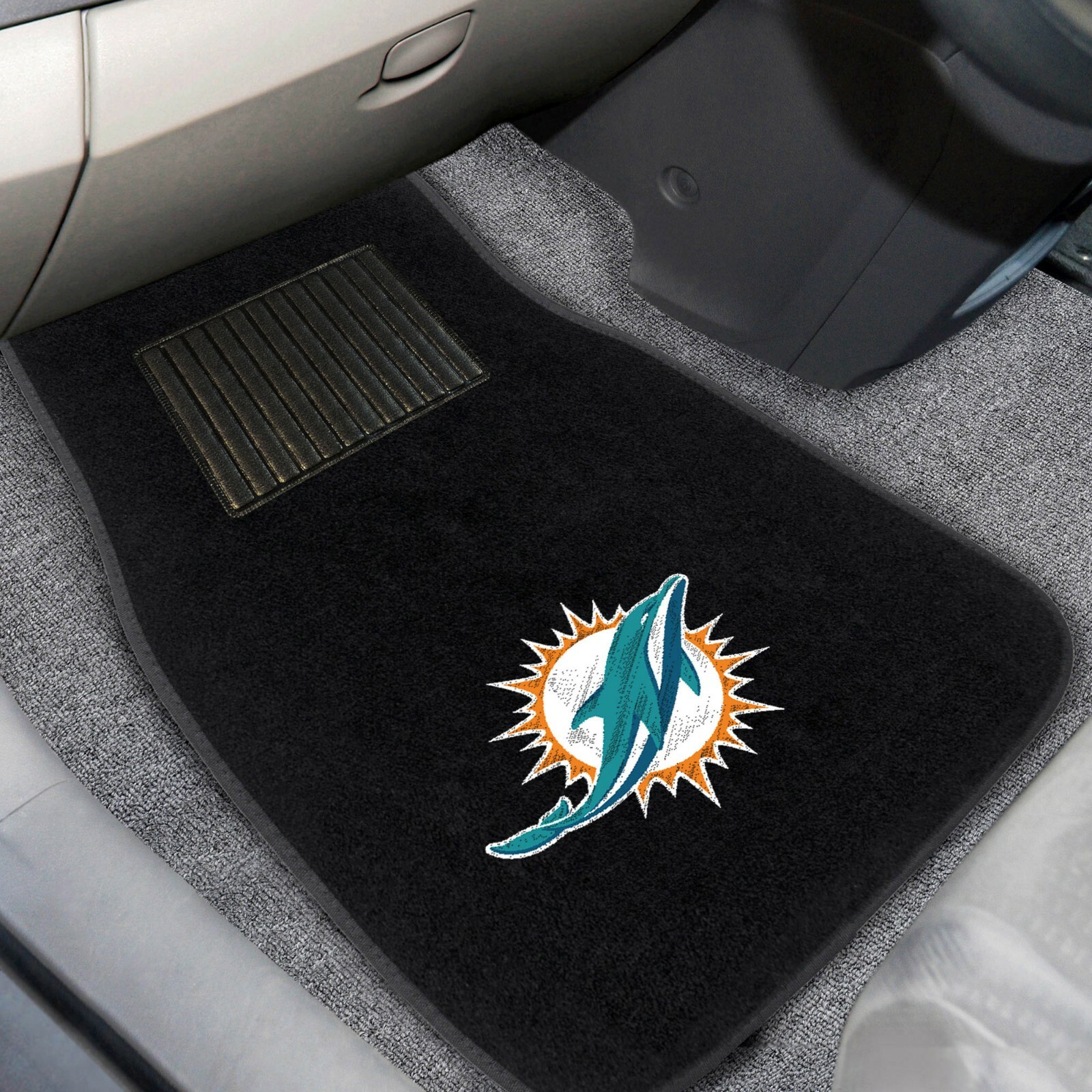 New 4pcs NFL Miami Dolphins Car Truck Front Rear Carpet Floor Mats Set