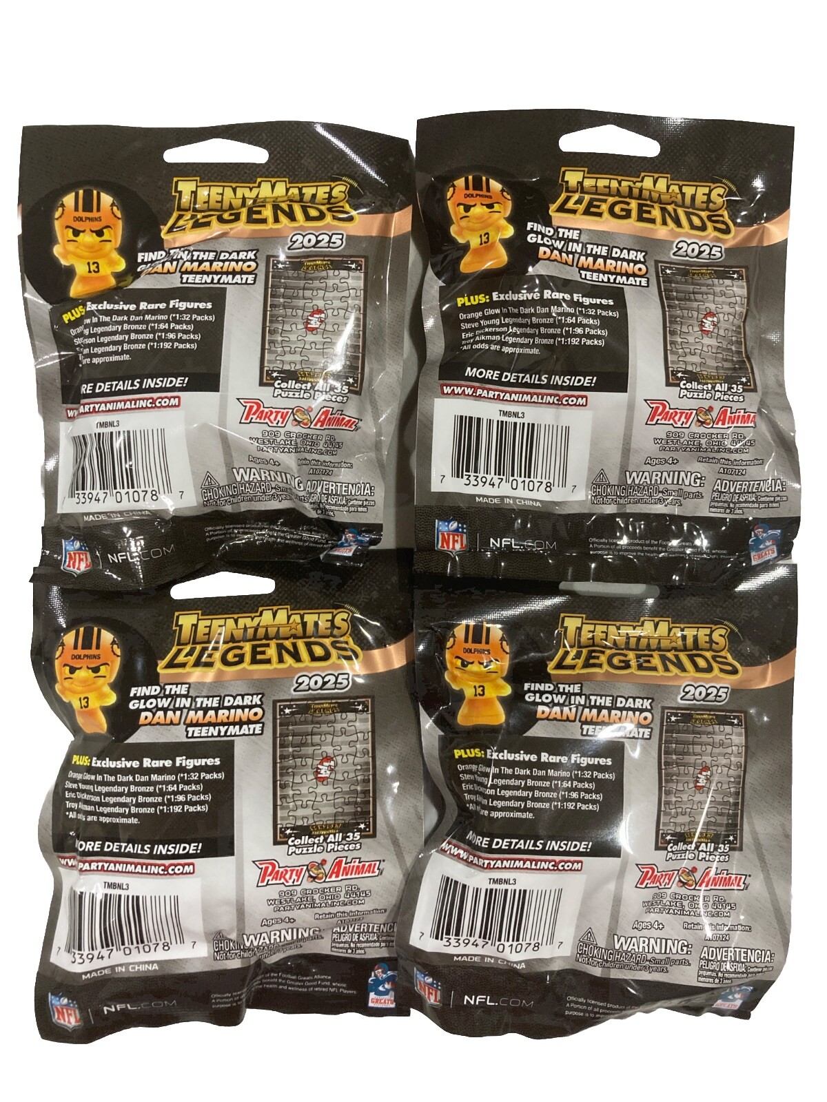 2024-25 NFL TeenyMates Legends Series 3 Lot of 4 Blind Factory Sealed Packs NEW