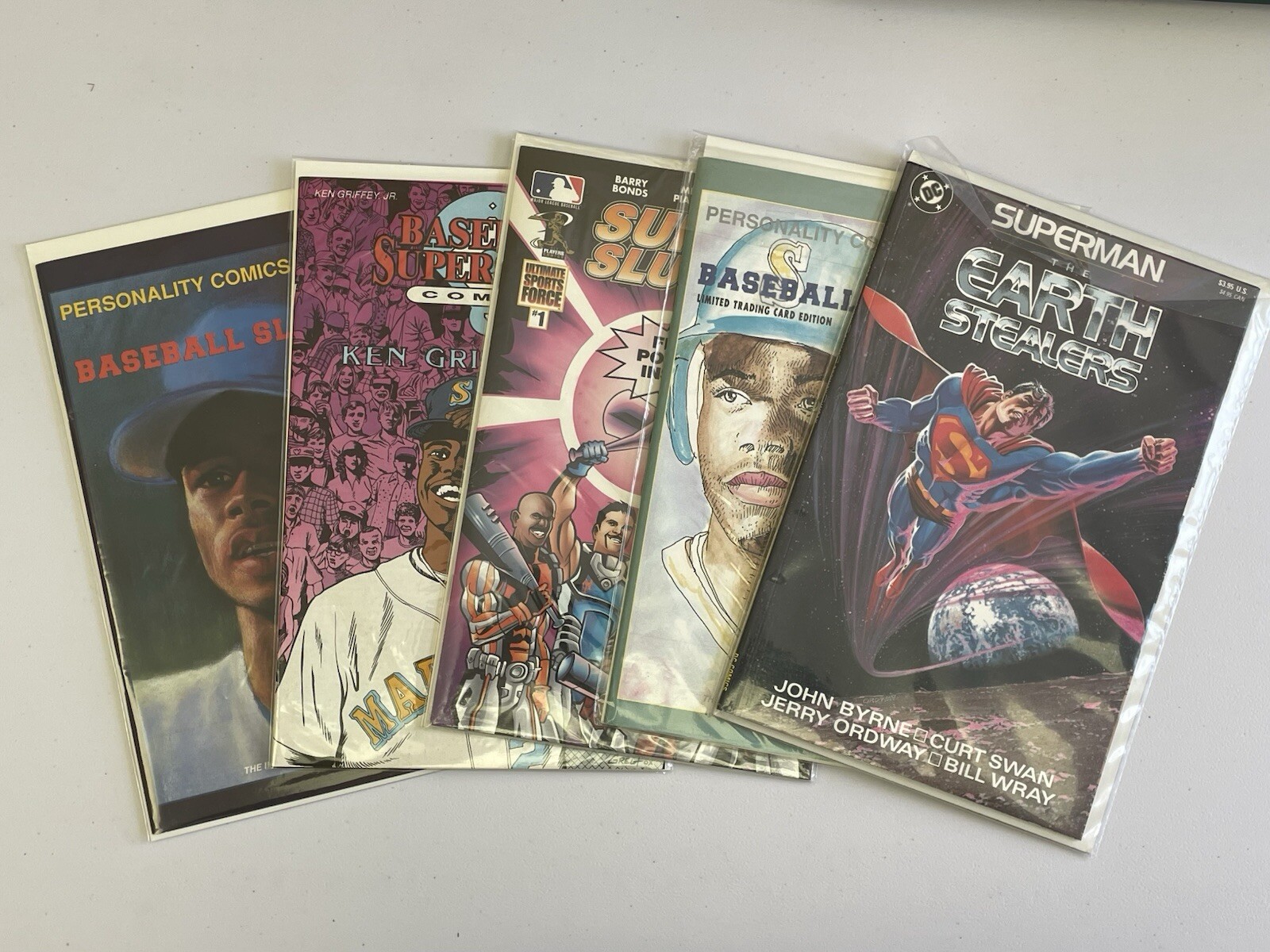 Griffey Jr 5-Comic Books/Cards/Poster W/ Backer Board & Bag, Some Are Very Rare!