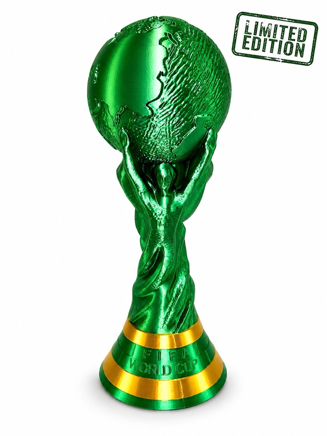 Green FIFA World Cup Trophy Replica 14.5” Limited Edition 3D Printed PLA Tiktok
