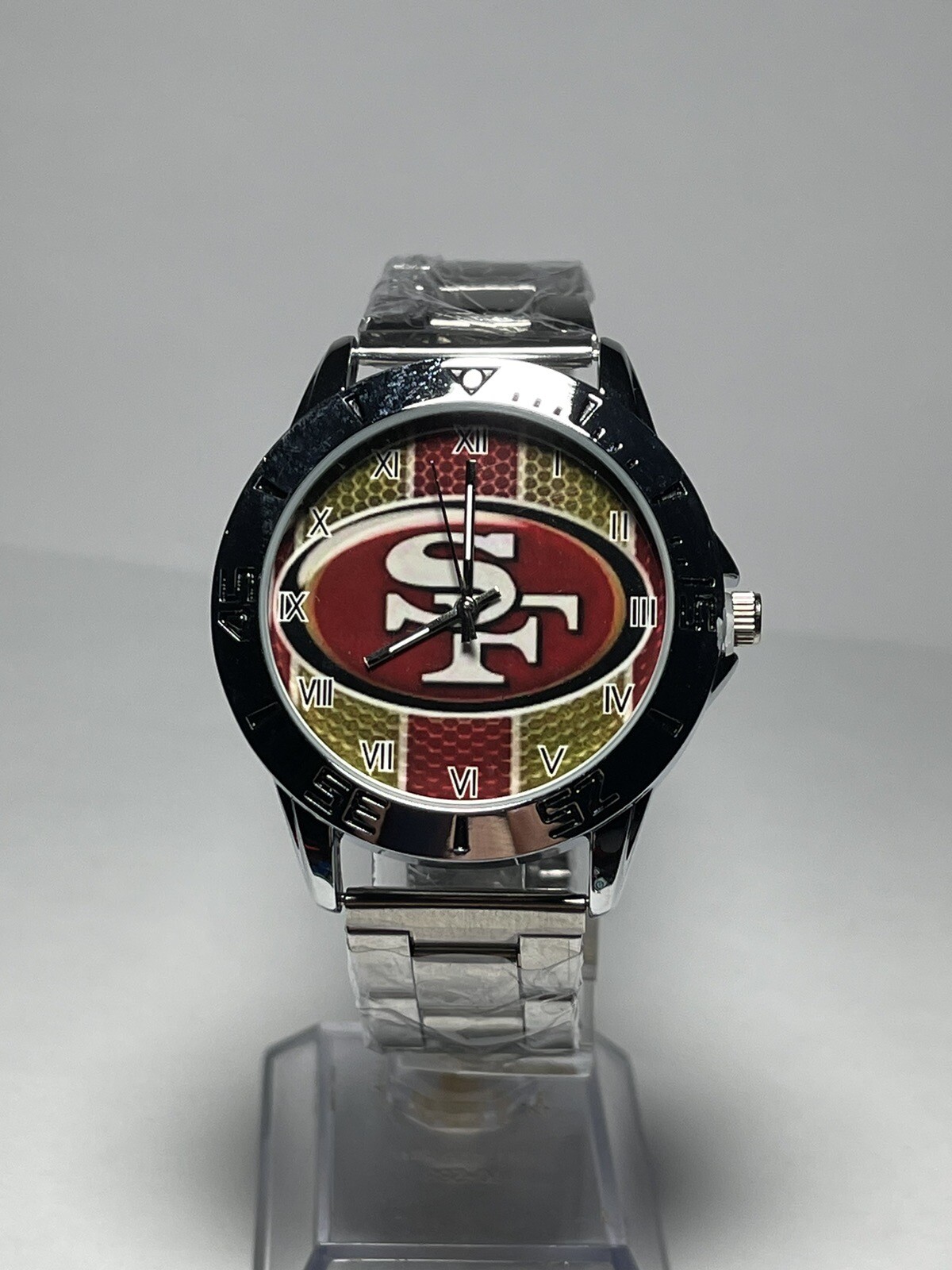 San Francisco 49ers Football Team Logo Men’s Stainless-Steel Silver Watch NEW