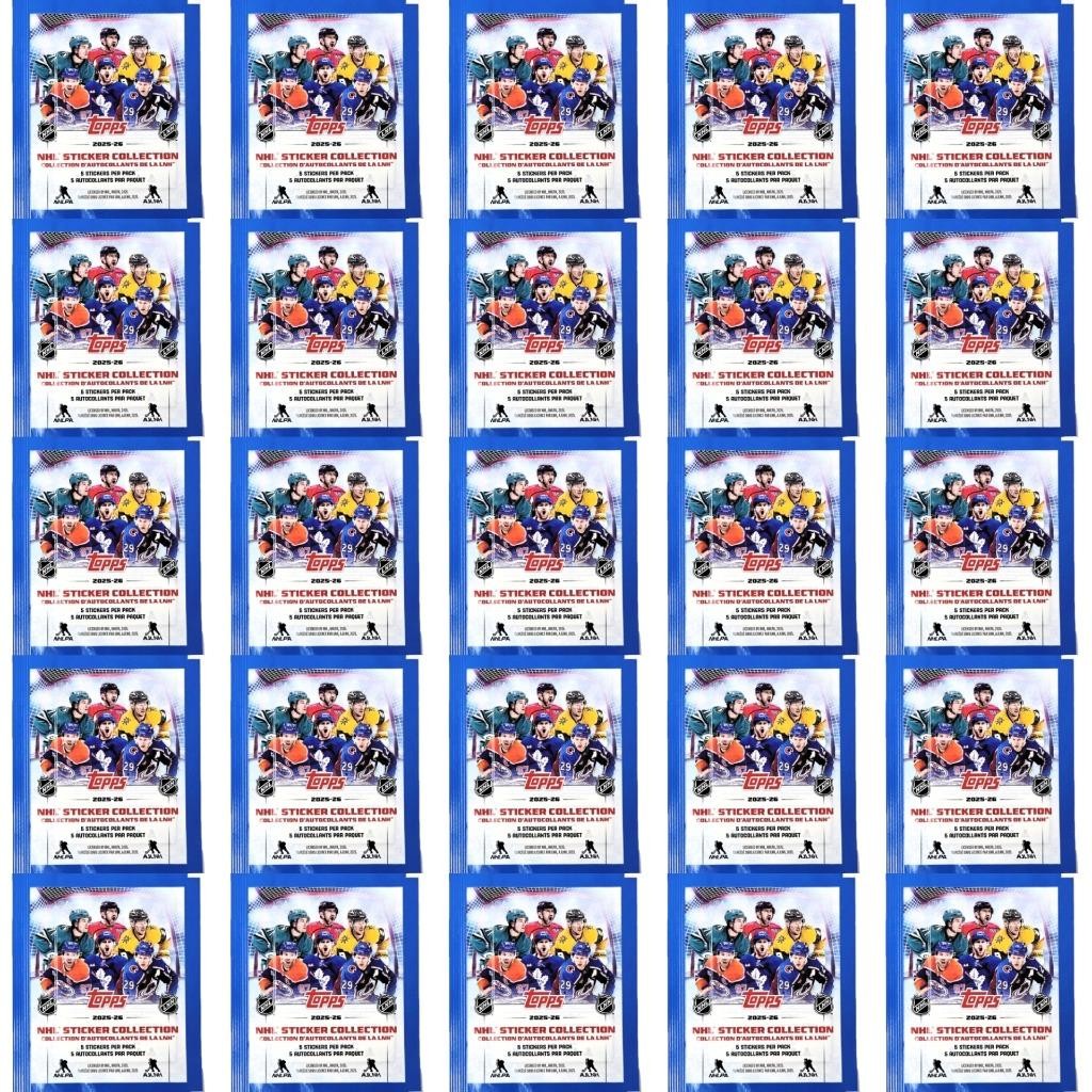 Topps NHL Sticker Collection 2025-26 – LOT of 25 NEW + SEALED Packs