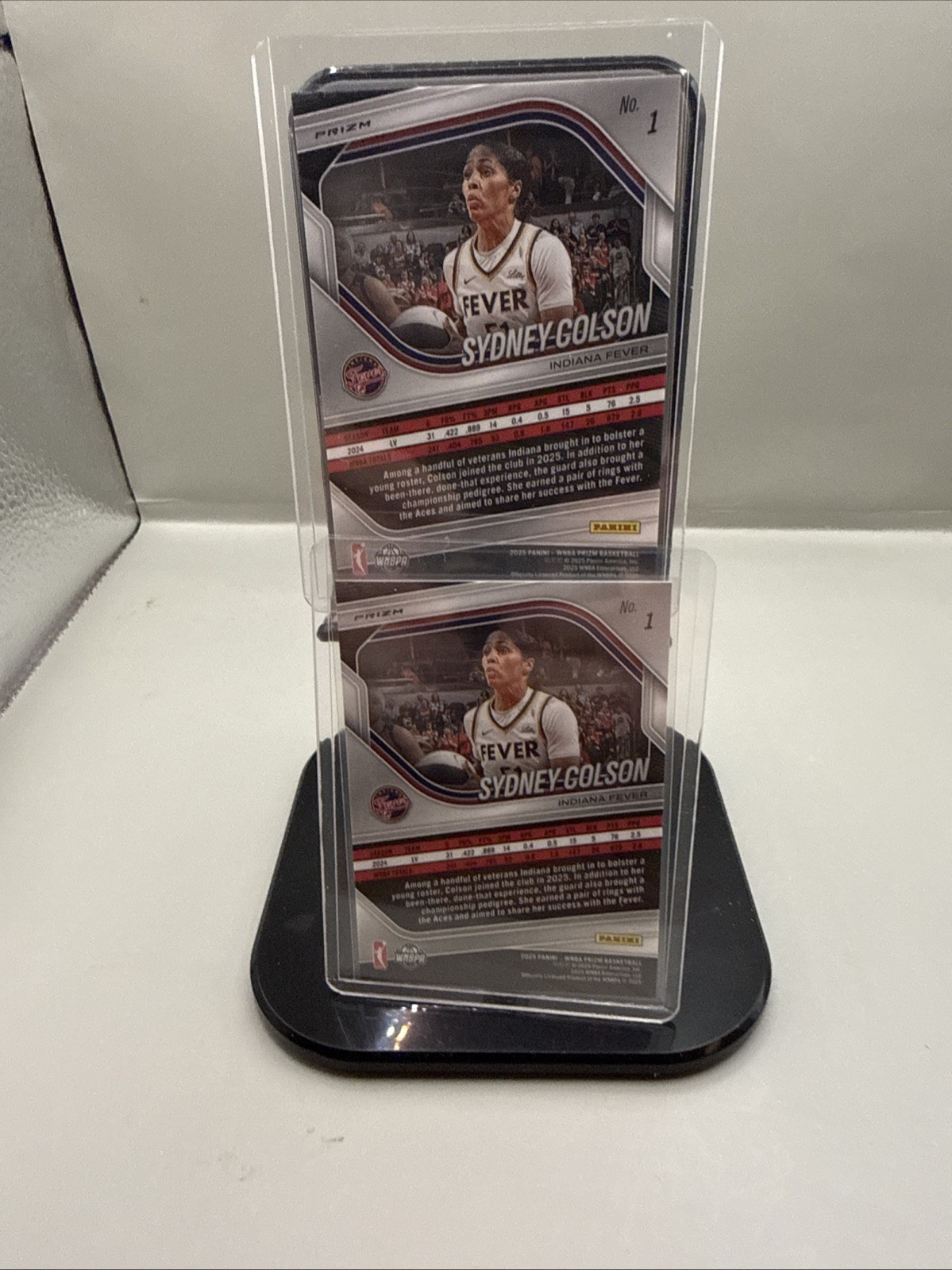 2025 Panini WNBA Sydney Colson Card #1 Silver Pri And Hyper Prizm Two Card Lot