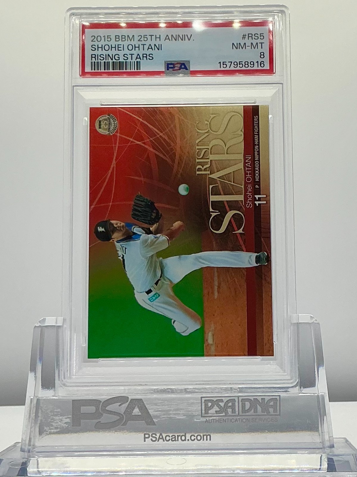 SHOHEI OHTANI 2015BBM 25TH ANNIVERSARY RISING STARS #RS5 PSA8!POP5!(RC)