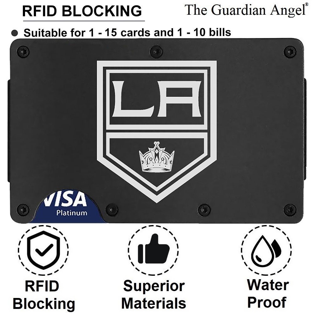 Los Angeles Kings Guardian Angel Titanium Carbon Fiber RFID Blocking Wallet D7