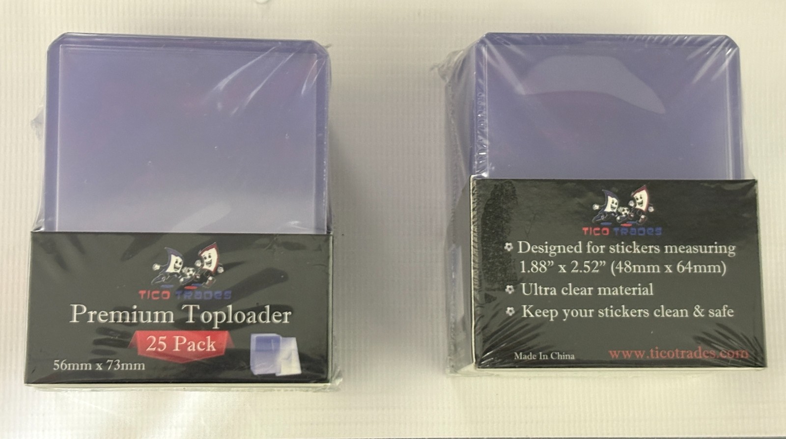 Small Size TOPLOADER for World Cup Stickers Custom Size Top Loaders – 25 pack