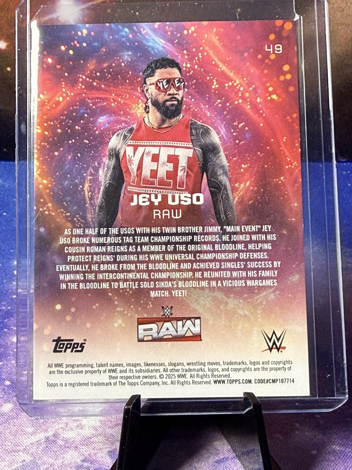 2025 Topps Universe WWE JEY USO #49 Green Electric /125