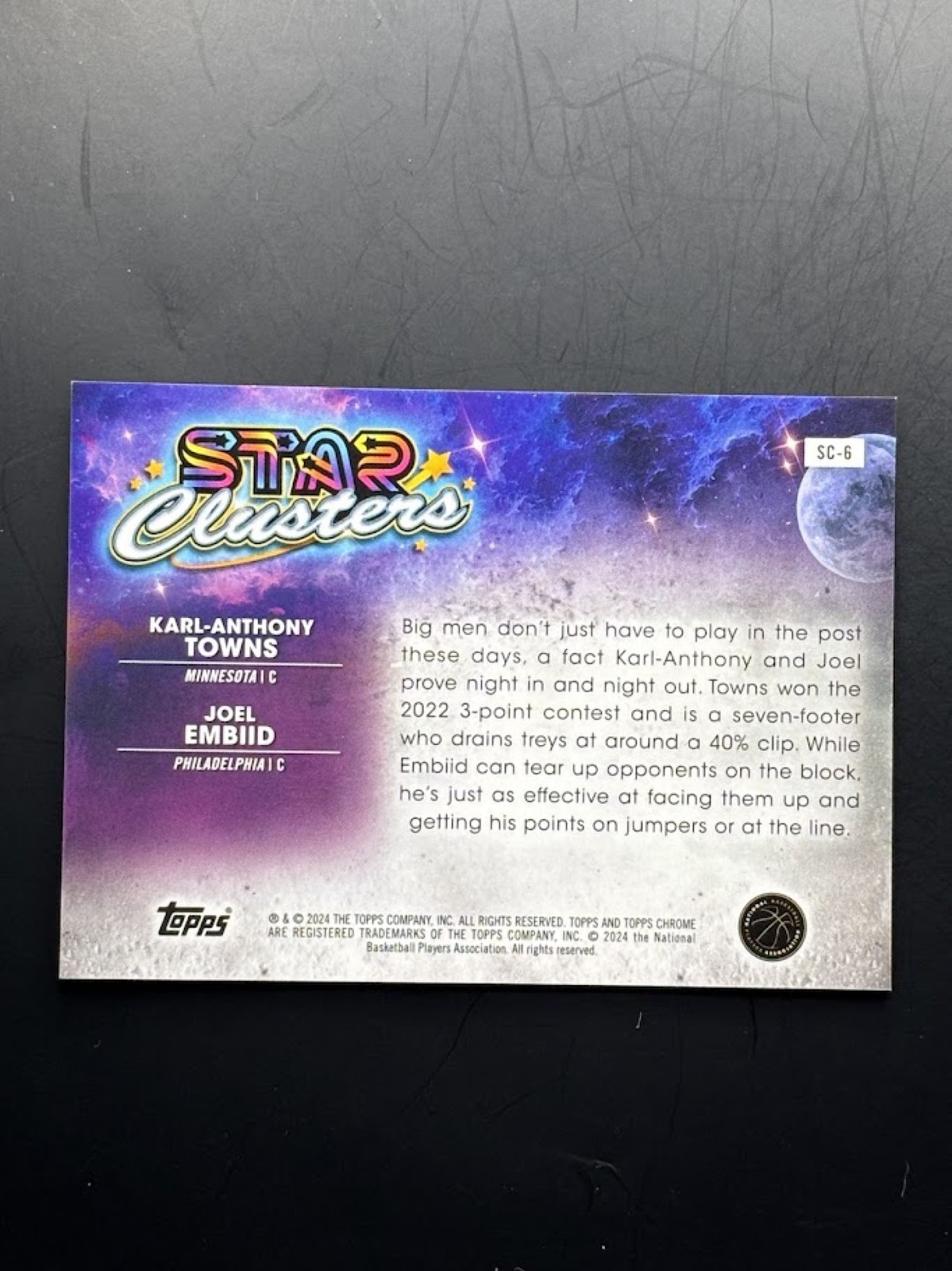 2023 Topps Cosmic Chrome Towns Embiid Star Clusters Blue Moon Refractor /99