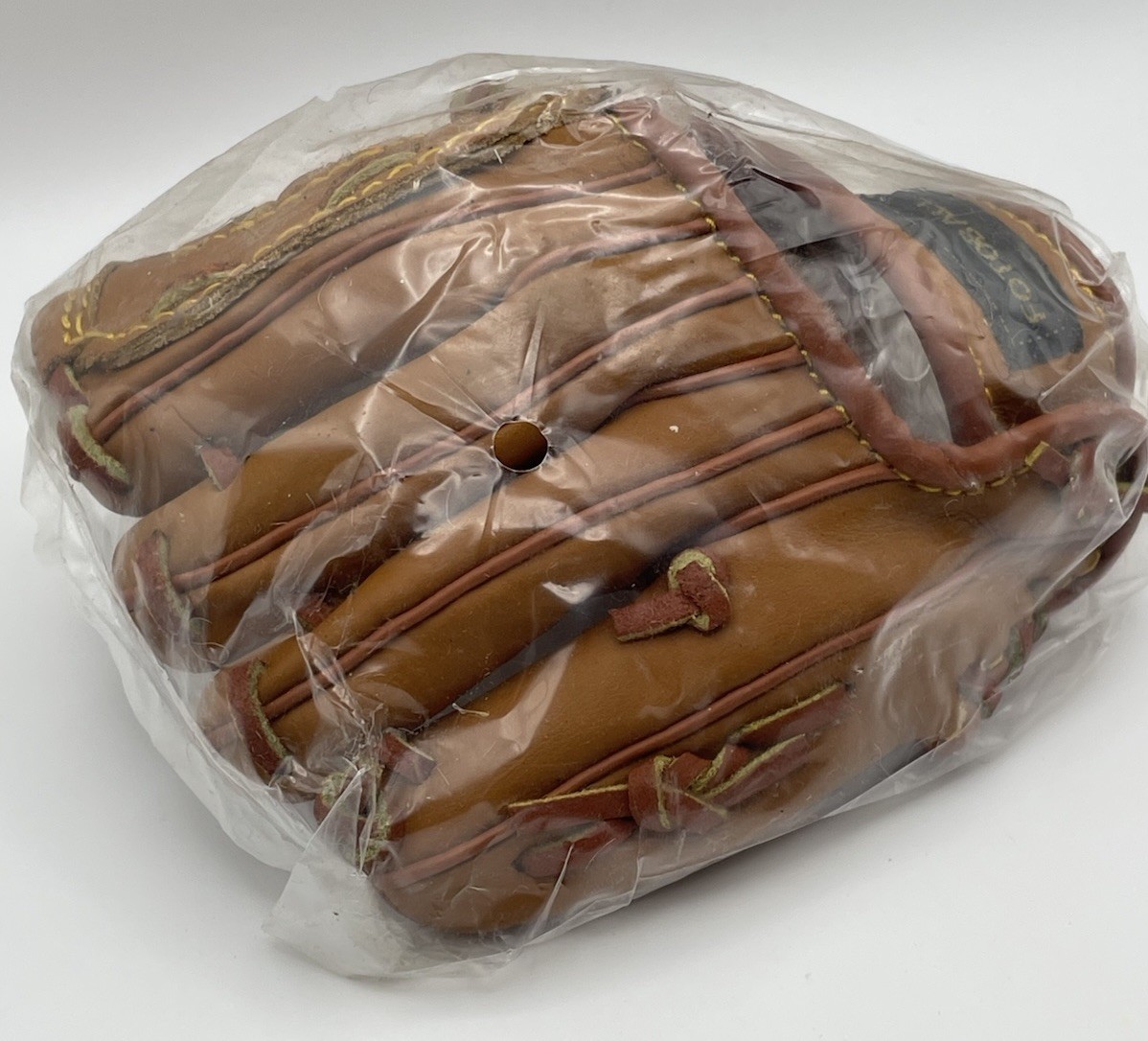 Fotoball Display for Baseball Mini Brown Glove Genuine Leather 4 1/2” X 3″