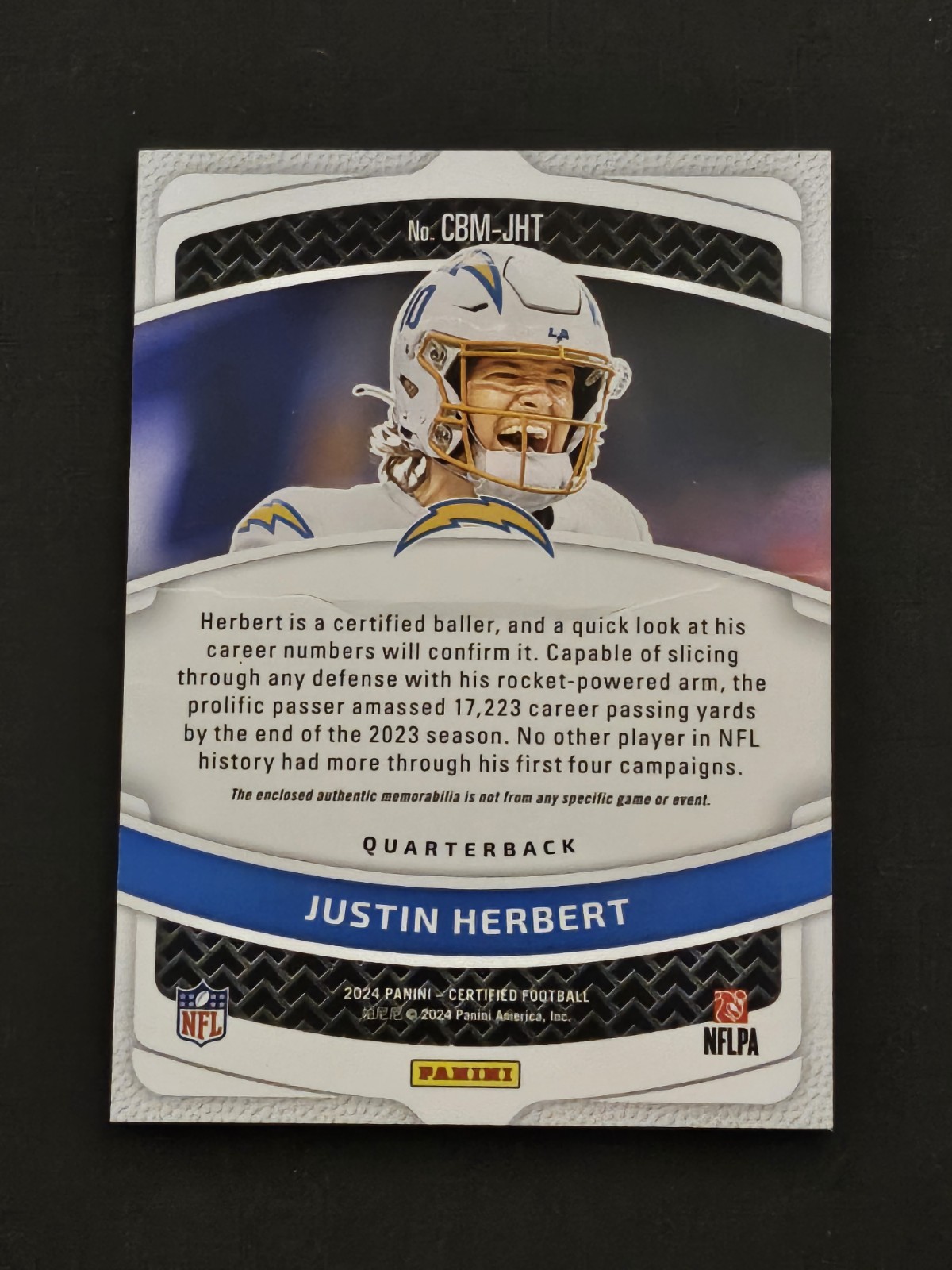 2024 Panini Certified Ballers Mirror Bronze #CBM-JHT Justin Herbert /149