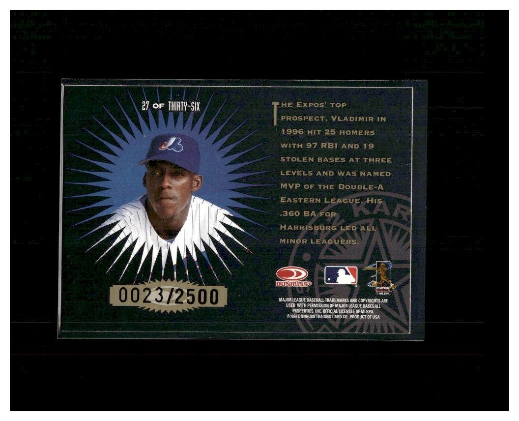 1997 Leaf – 22 Karat Gold Leaf Stars Vladimir Guerrero #27 /2500