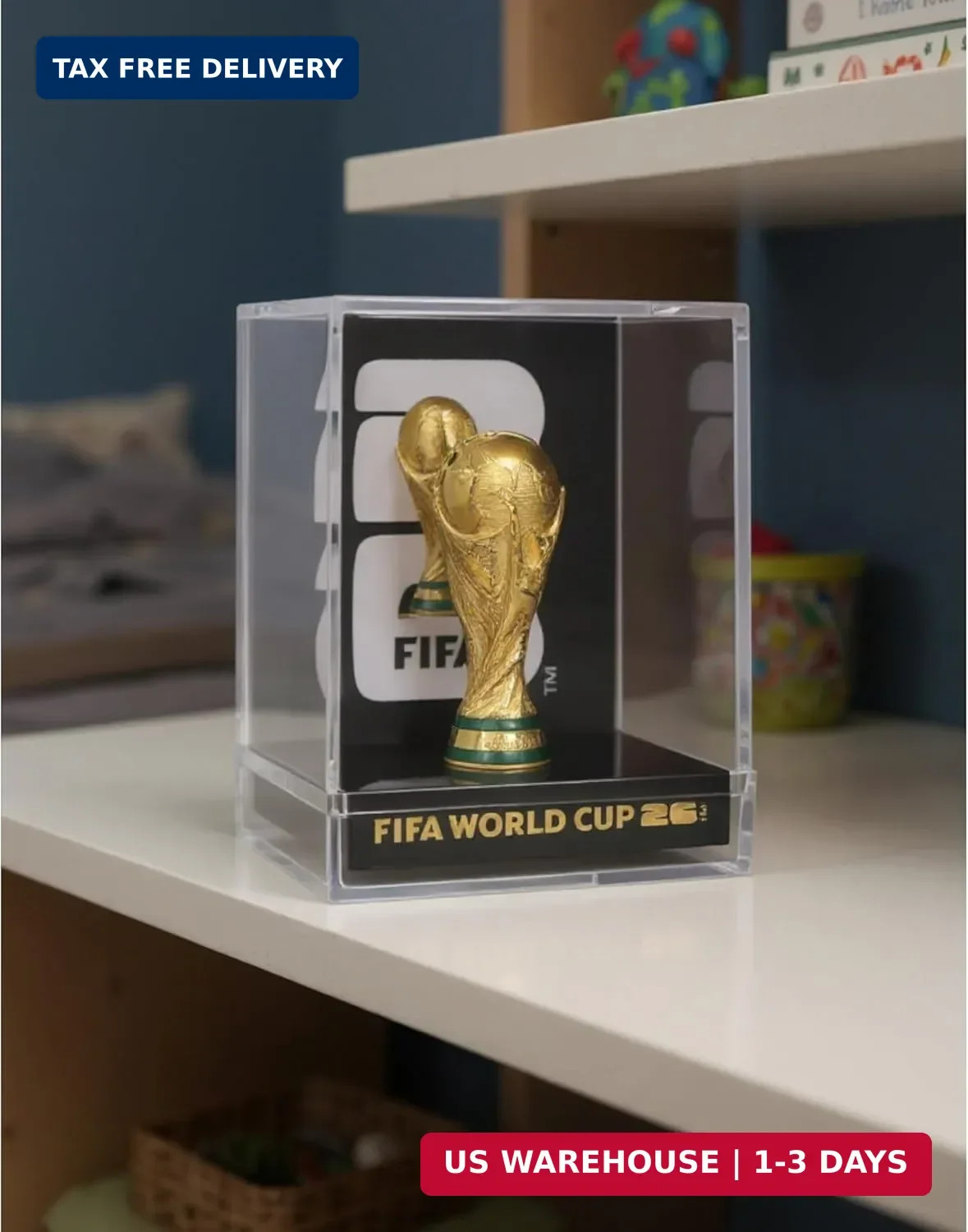 Official FIFA World Cup 2026 Trophy Replica with Acrylic Display Case
