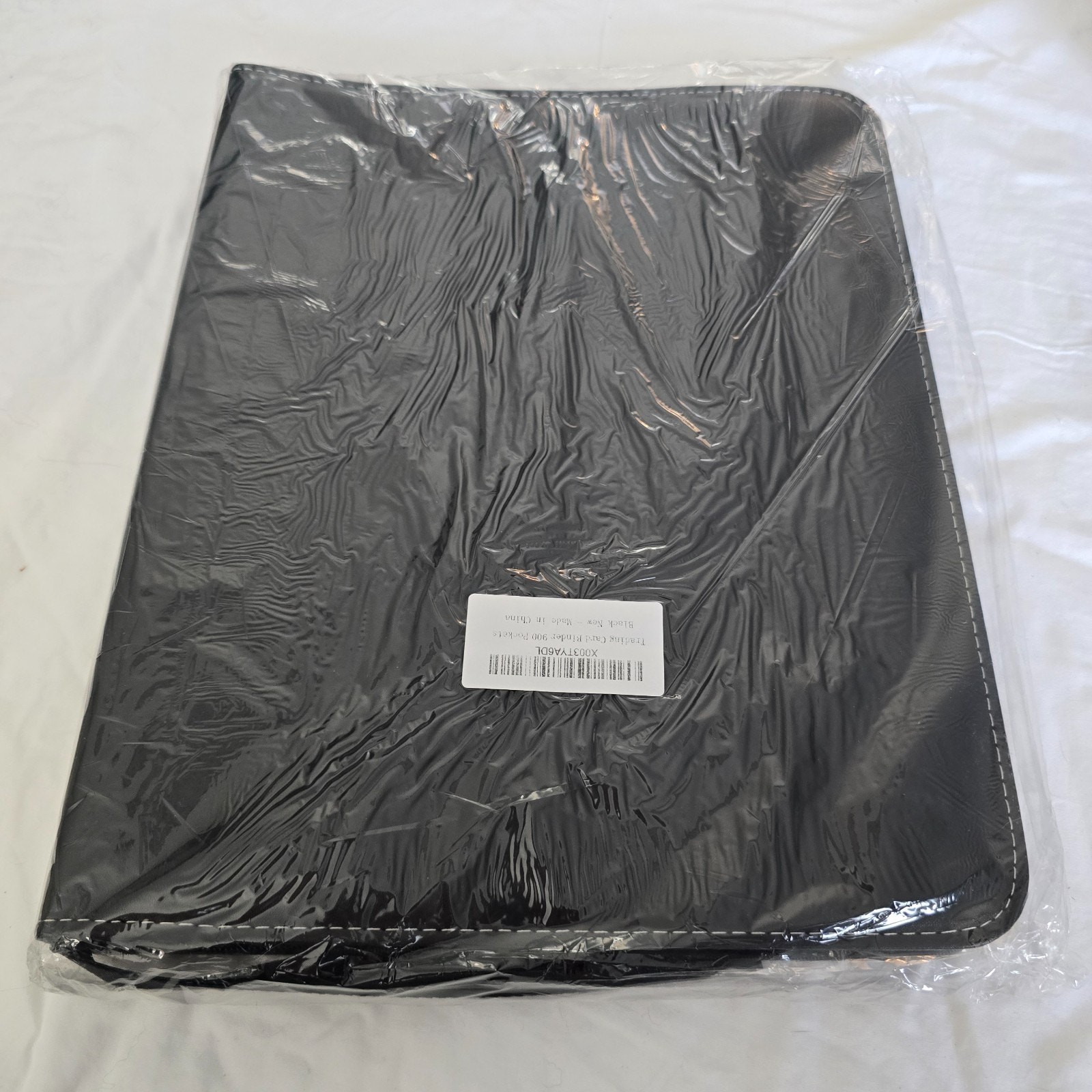 3 Ring Card Zipper Binder Holds Up to 900 Cards Black Faux Leather New
