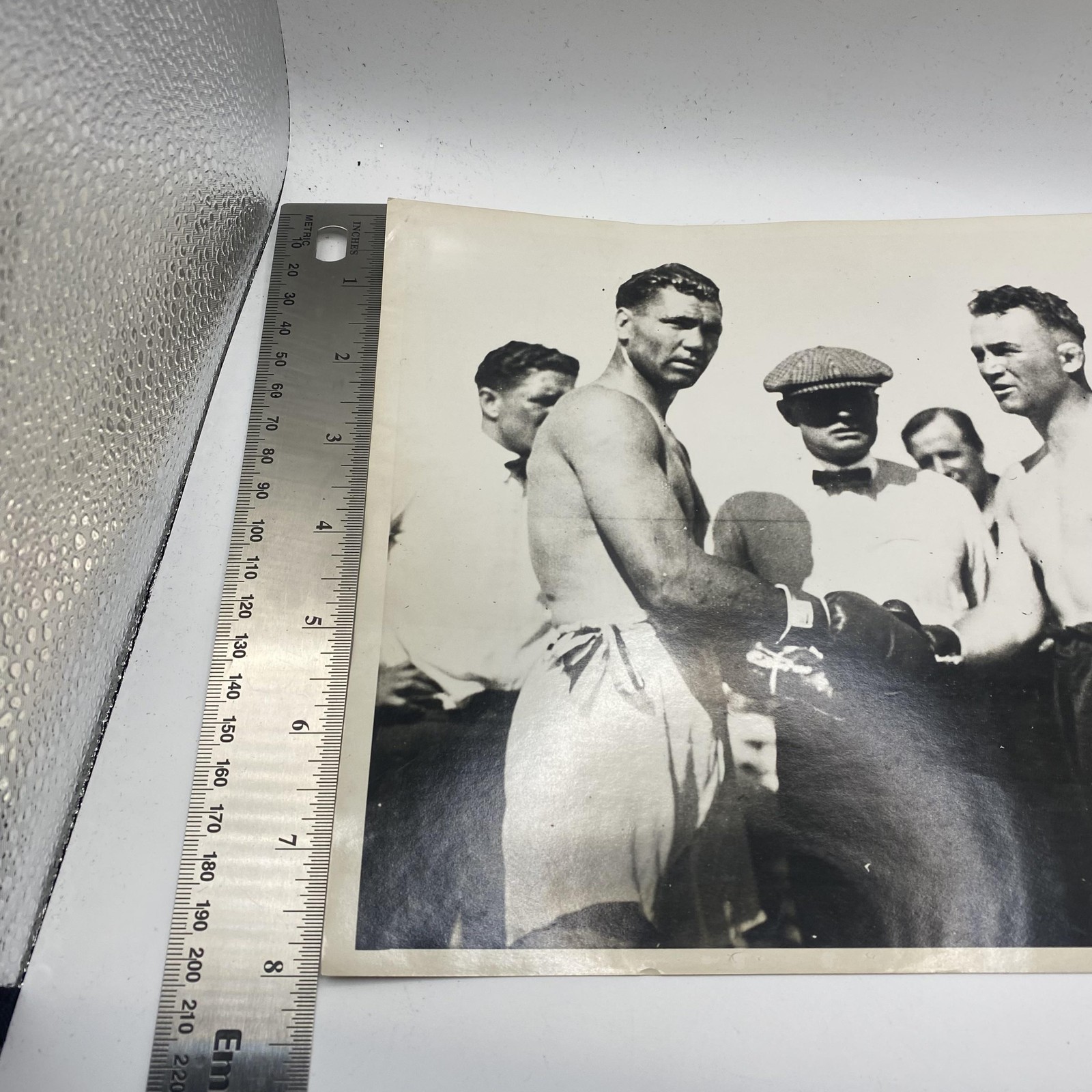 Vintage Jack Dempsey Tommy Gibbons 1923 Original Boxing Photo 8x10in Black White