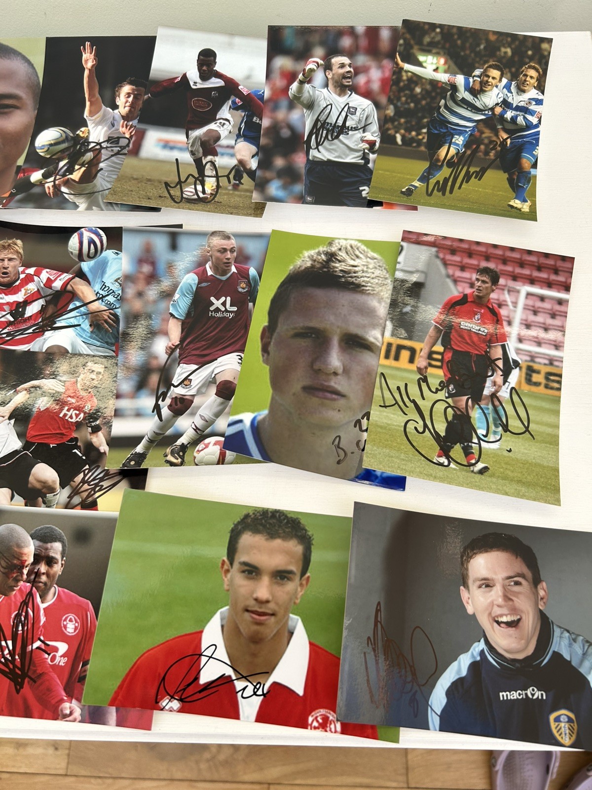 125 Signed Football Autographs Photo Collection Job Lot Ex-Prem & EFL Players