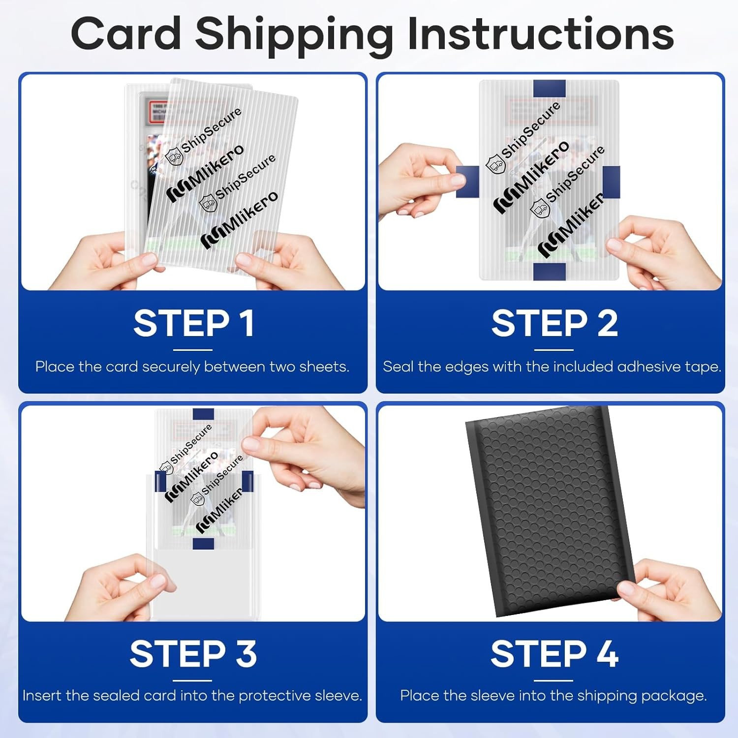 Card Protectors Trading Cards Shipping Supplies, 120-Pack 4” X 6” Graded Card