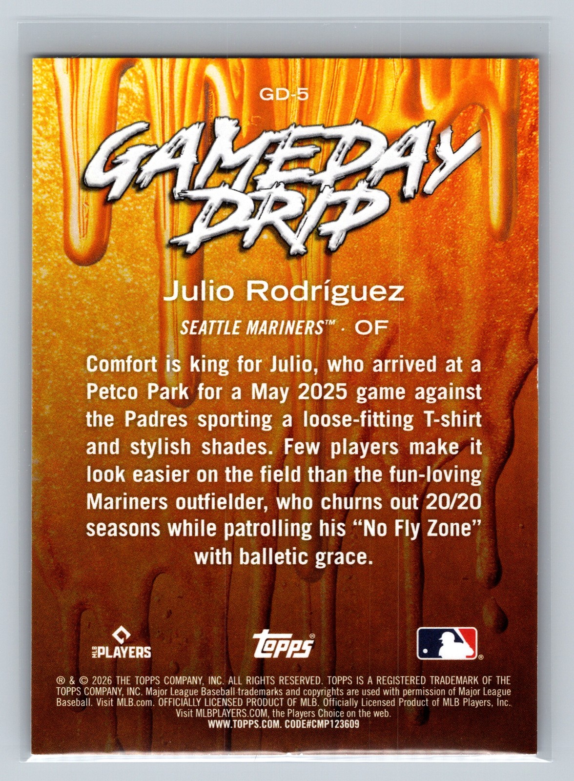 2026 Topps Julio Rodriguez #GD-5 Gameday Drip