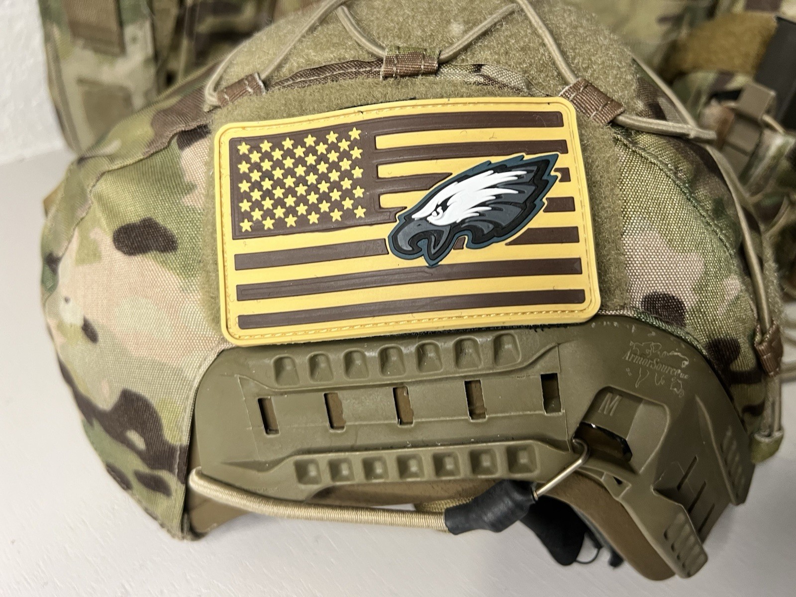 American Flag Philadelphia Eagles football PVC Patch W Vlcro