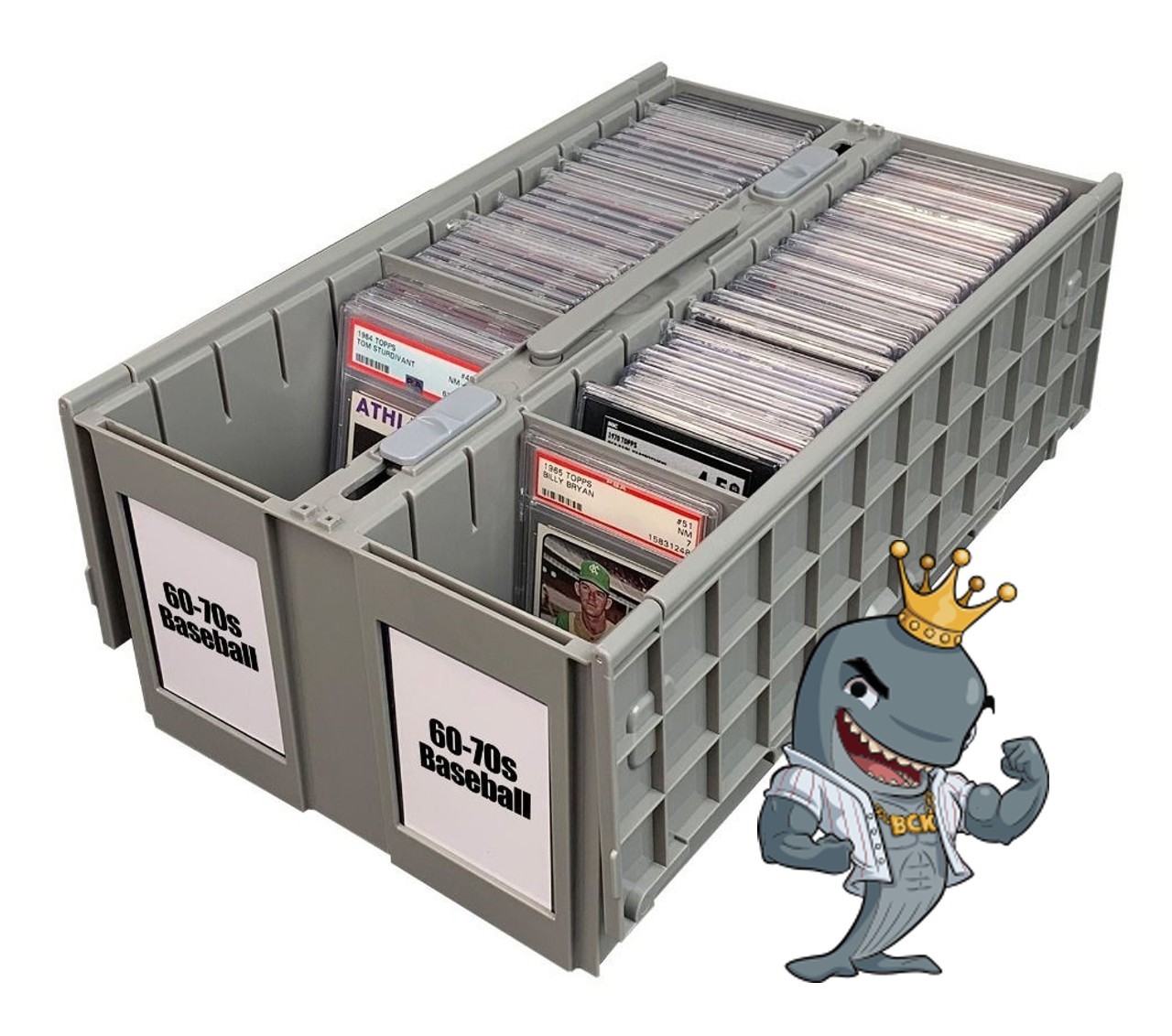 BCW 2-Row Graded Card Bin – Gray FREE SHIP