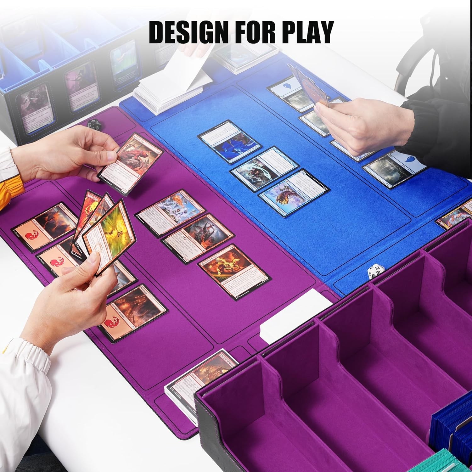 Large Capacity Deck Box, 3900+ Cards, 5-Row, Magnetic Closure, Waterproof PU …