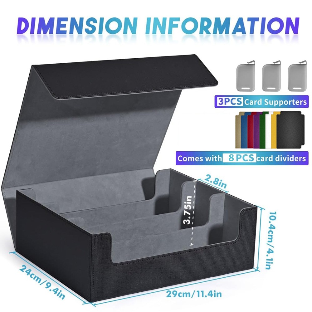 🔥1800+ Trading Card Storage Box for MTG TCG Sports Card 3 Stoppers & 8 Dividers