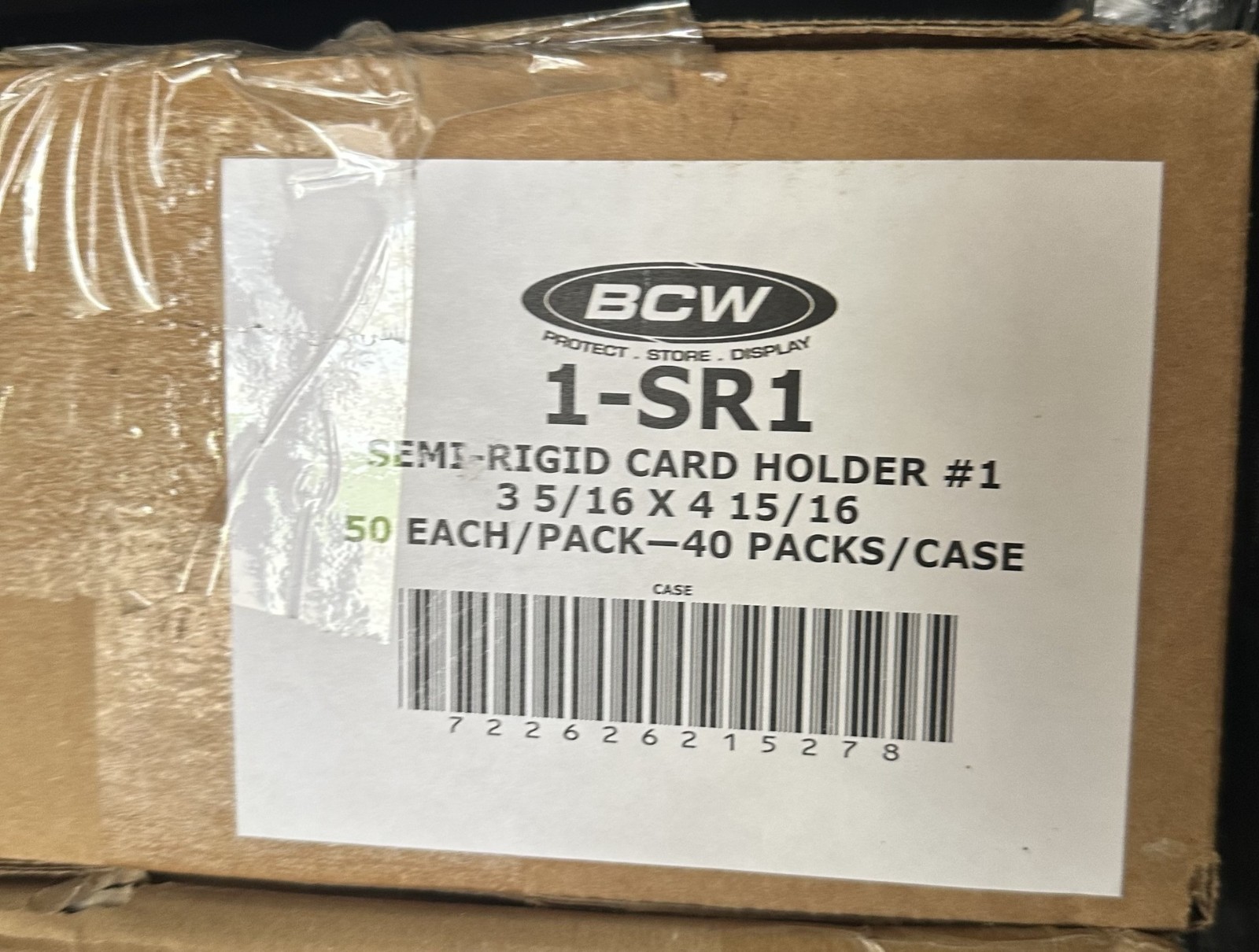 Case (2000) BCW Semi-Rigid Card Holder #1 SR1 Card Holder for Grading Submission