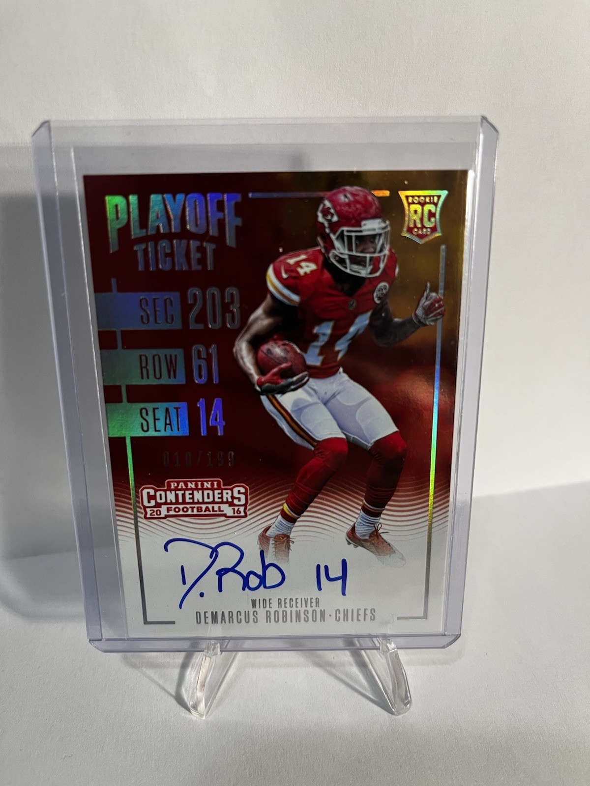2016 Panini Contenders #337 Demarcus Robinson RC Rookie PLAYOFF TICKET AUTO /199