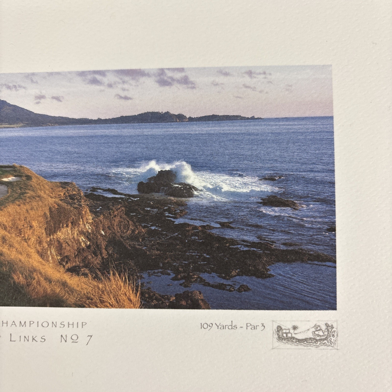 Letter & Print For USGA Members 7th Hole Pebble Beach 2010 US Open 10.5” x 5.5”