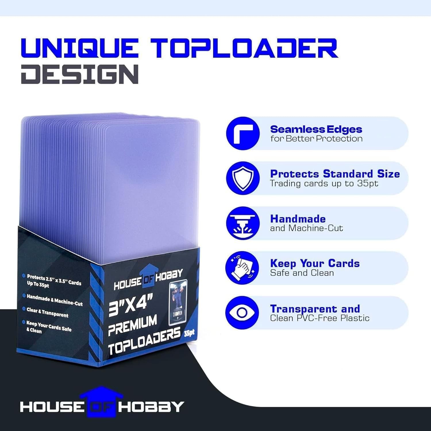 200ct 3×4 Toploaders & 200x Sleeves For Standard 35pt Trading Cards (2* 100pack)