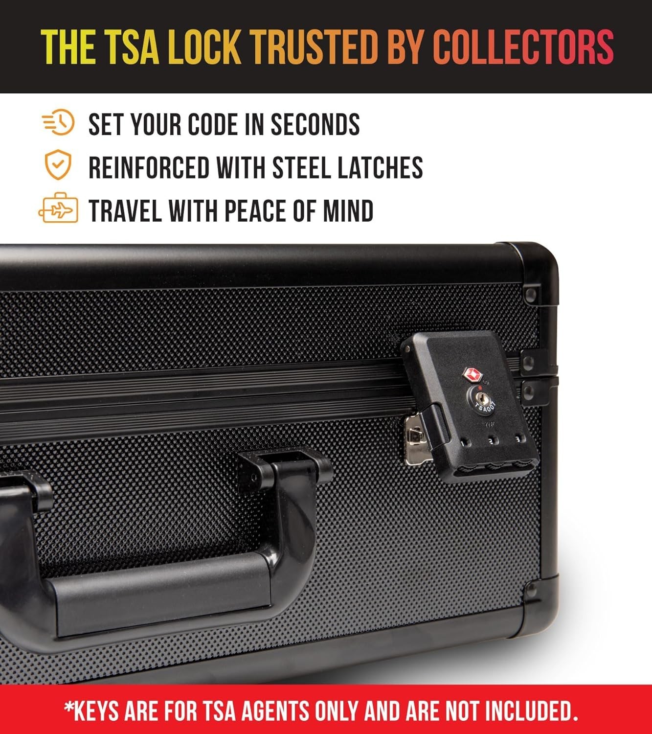 Impact-Resistant PSA Graded Card Case with TSA Approved Lock – 120+ Capacity