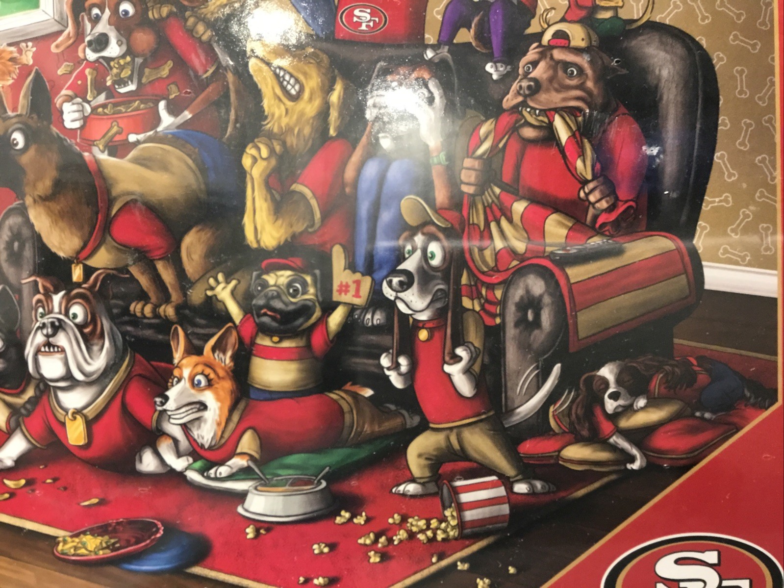 NFL San Francisco 49ers Purebred Fans Dogs Puzzle A Real Nailbiter 500 Pcs NIP