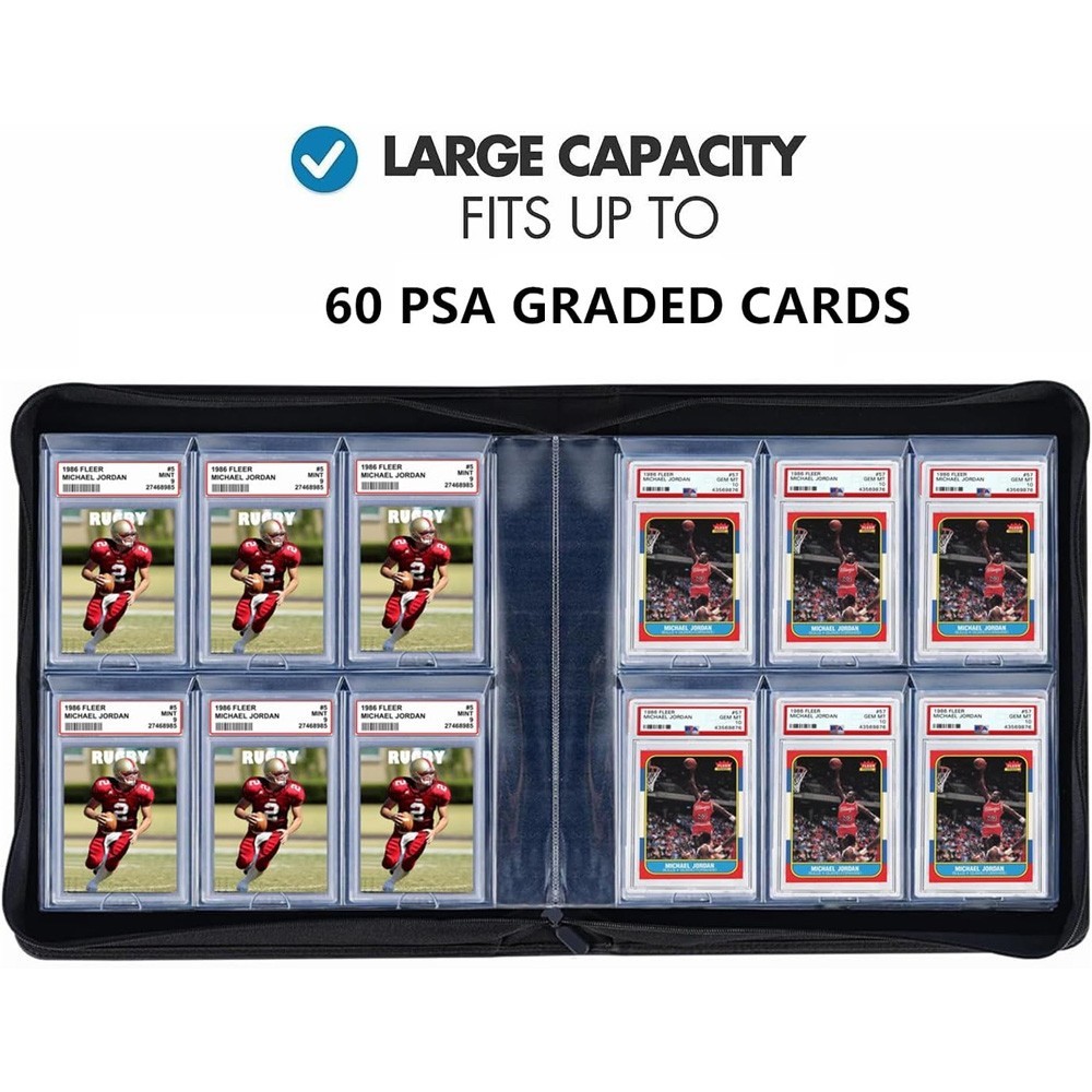 PSA Slab Binder 60 Card Holder Graded Card Album Display Case CGC BGS💖Zipper