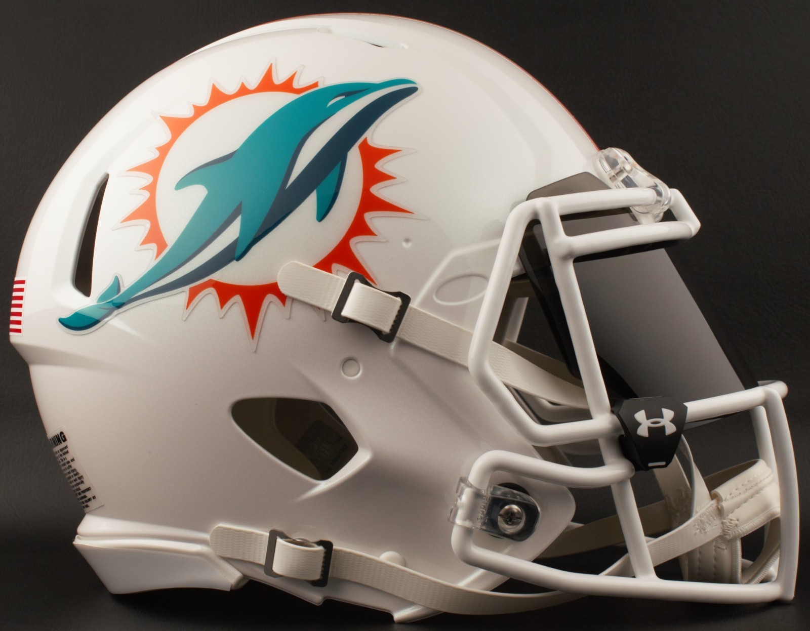 MIAMI DOLPHINS NFL Authentic GAMEDAY Football Helmet w/ BLACK-TINT Eye Shield