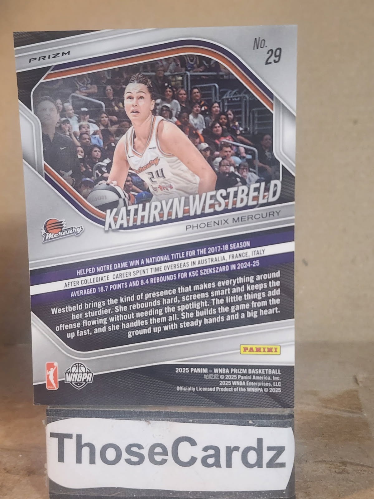 2025 Panini Prizm WNBA White Seismic Prizm #29 Kathryn Westbeld