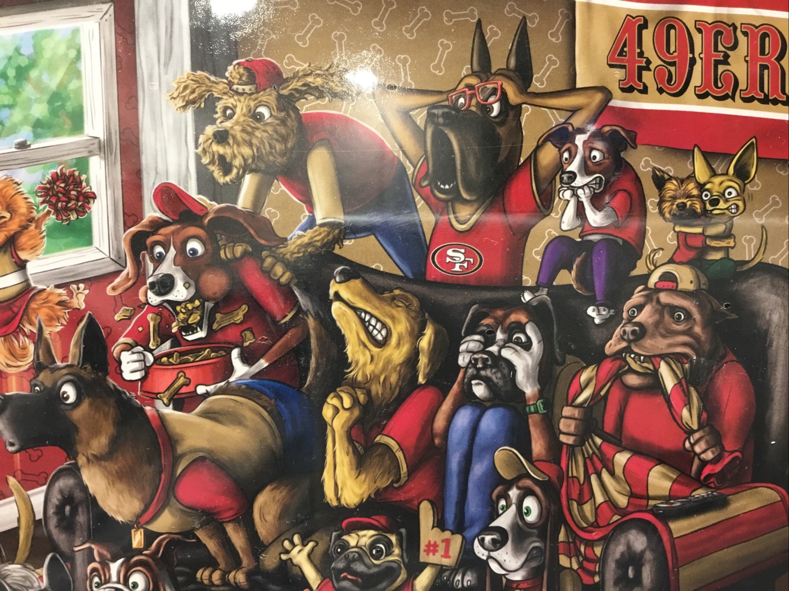 NFL San Francisco 49ers Purebred Fans Dogs Puzzle A Real Nailbiter 500 Pcs NIP