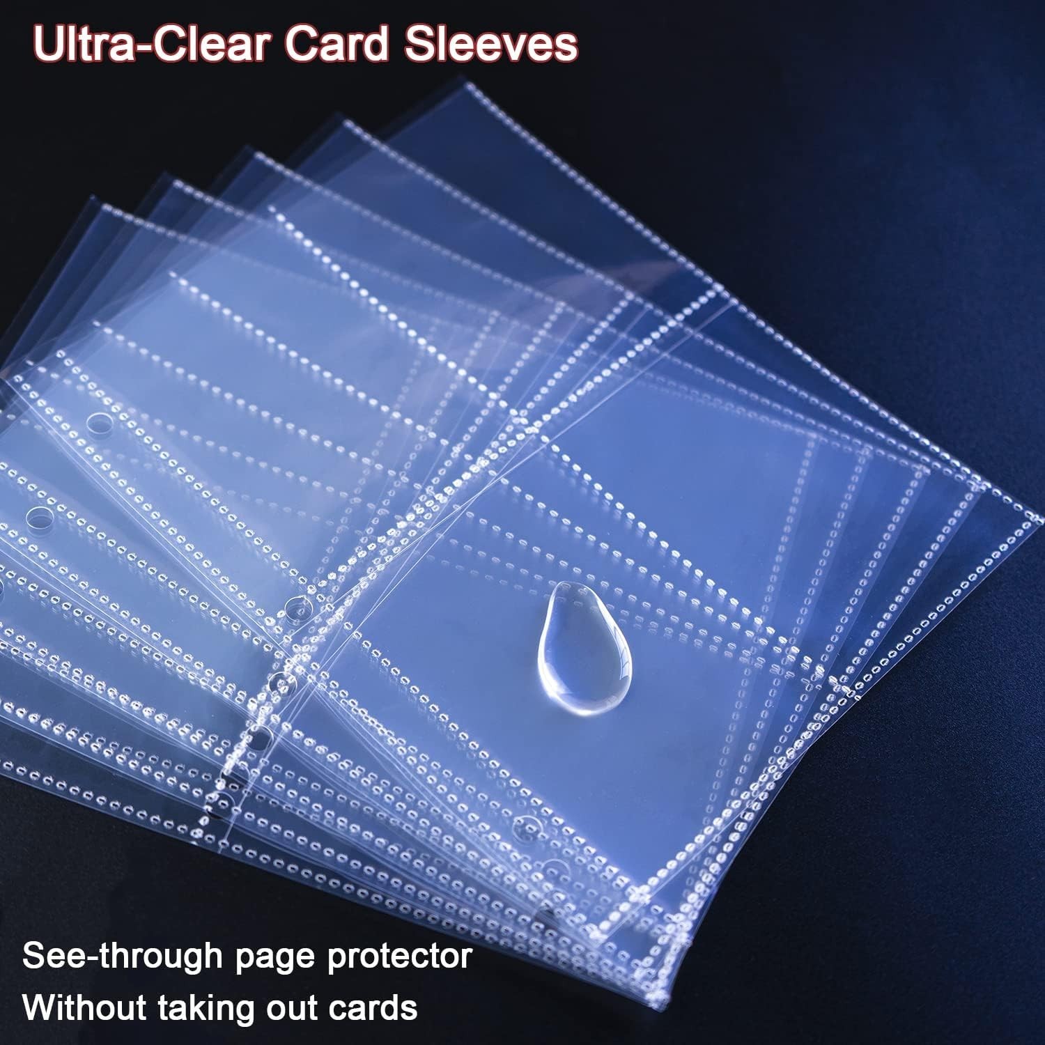 50 Pack 400 Pockets 2.5×3.5 Trading Card Sleeves,A5 Binder 4 Pocket Card Slee…