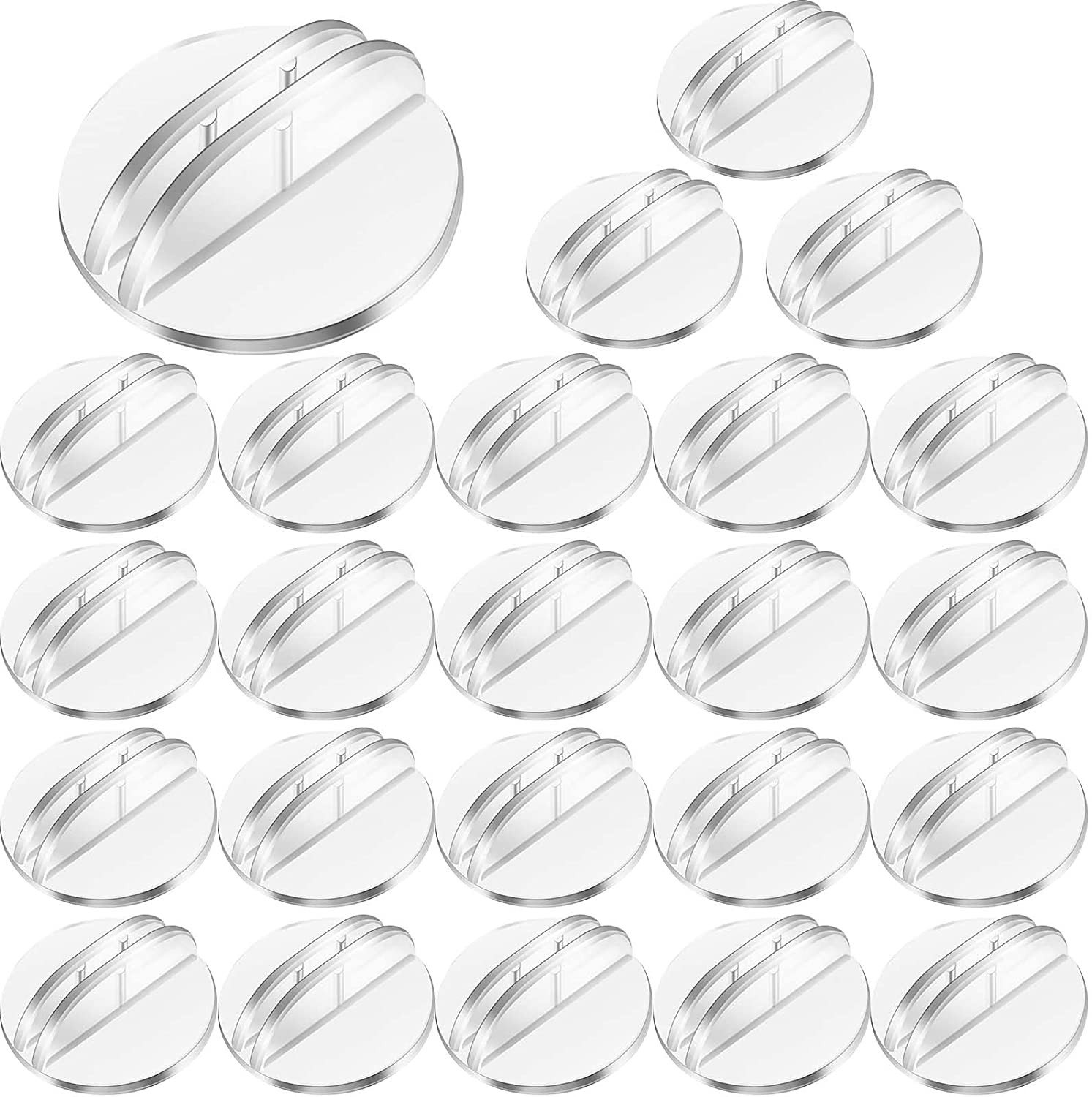 50 Pcs Mini Card Stands Plastic Place Card Holders Paper Miniature Bases Clear P