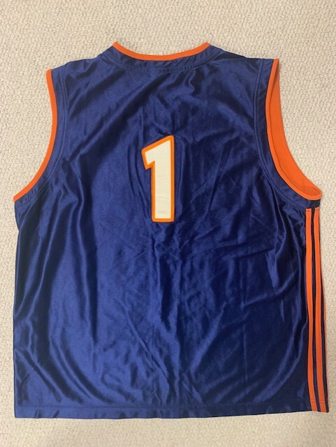 ADIDAS VINTAGE BLUE AND ORANGE SYRACUSE COLORS #1 BASKETBALL JERSEY SIZE 3XL