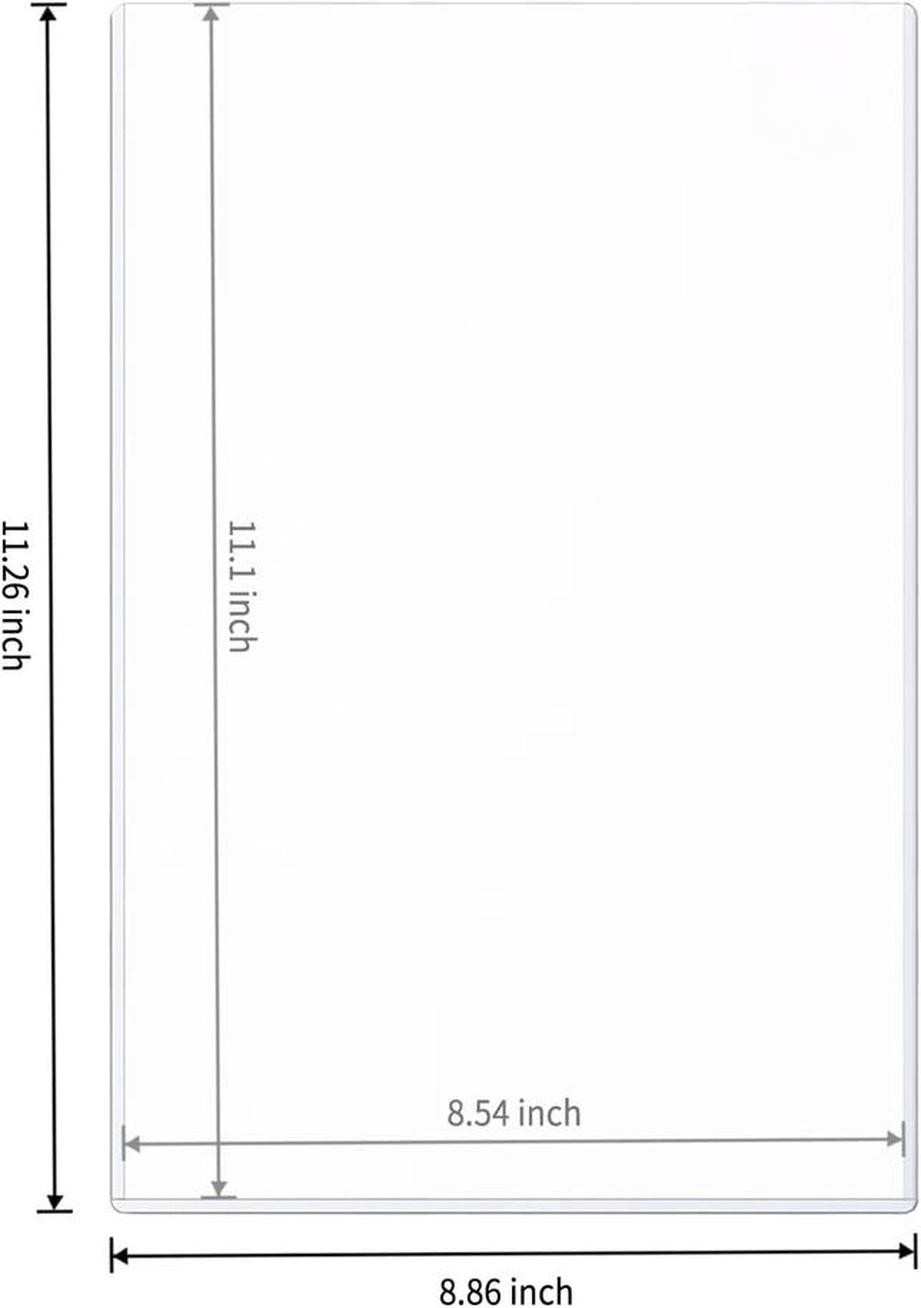10 Pcs 8.5 x 11 Clear Rigid Sheet Protectors Plastic Document Page Holders
