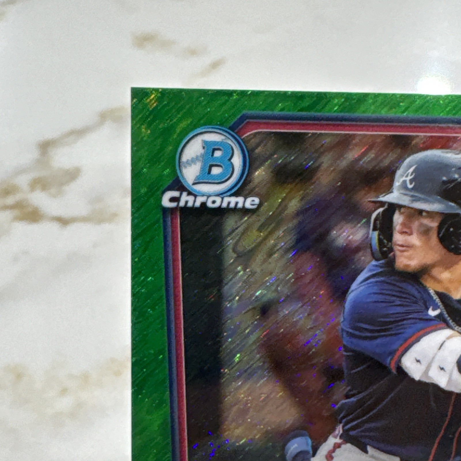 2026 Bowman Chrome Green Shimmer Autograph Eric Hartman 71/99 Braves