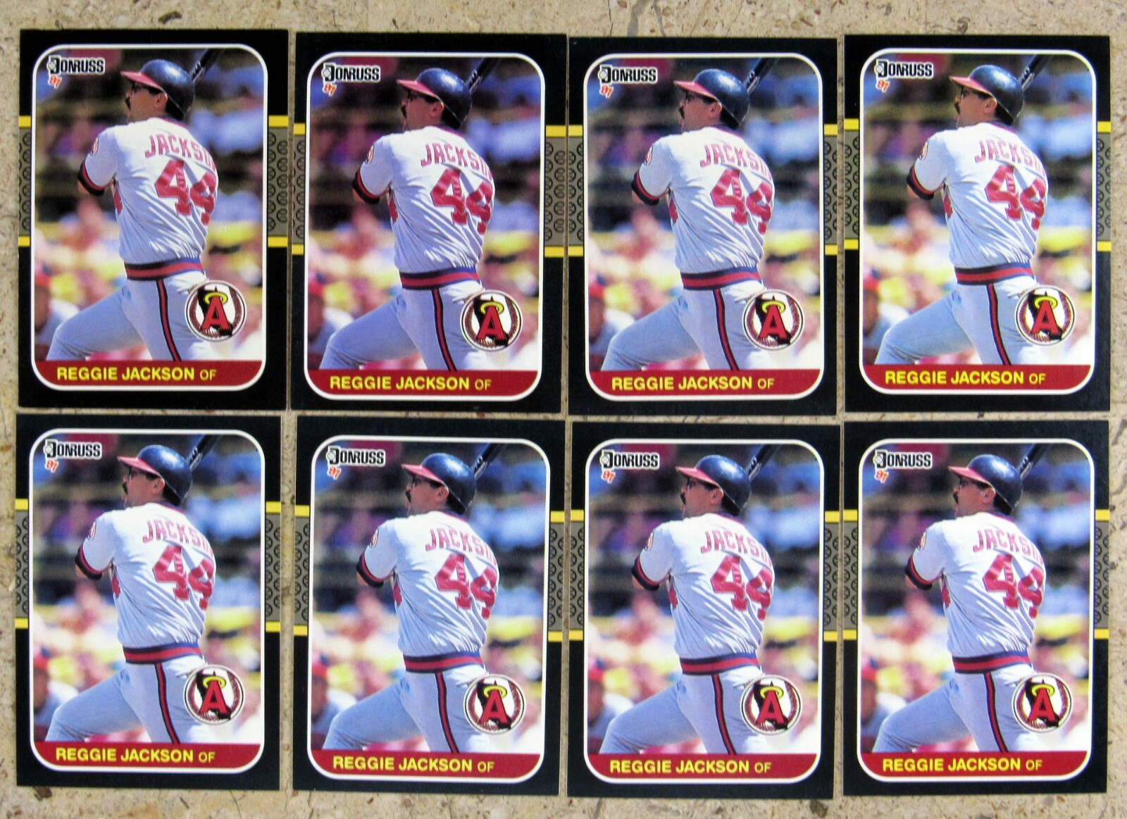 1987 Donruss #210 Reggie Jackson California Angeles 8ct Baseball Card Lot 0601M