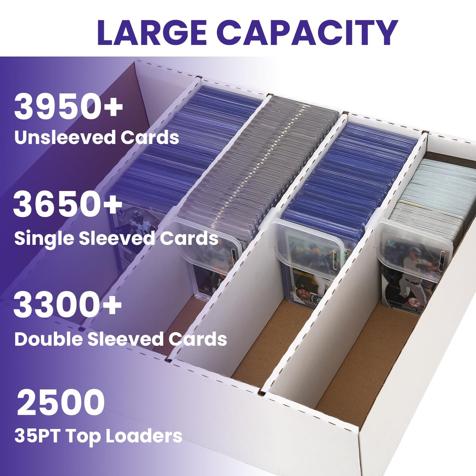2 PACK Sports Card Box 3940 Count Cardboard Trading Card Storage Box,Bulk Car…