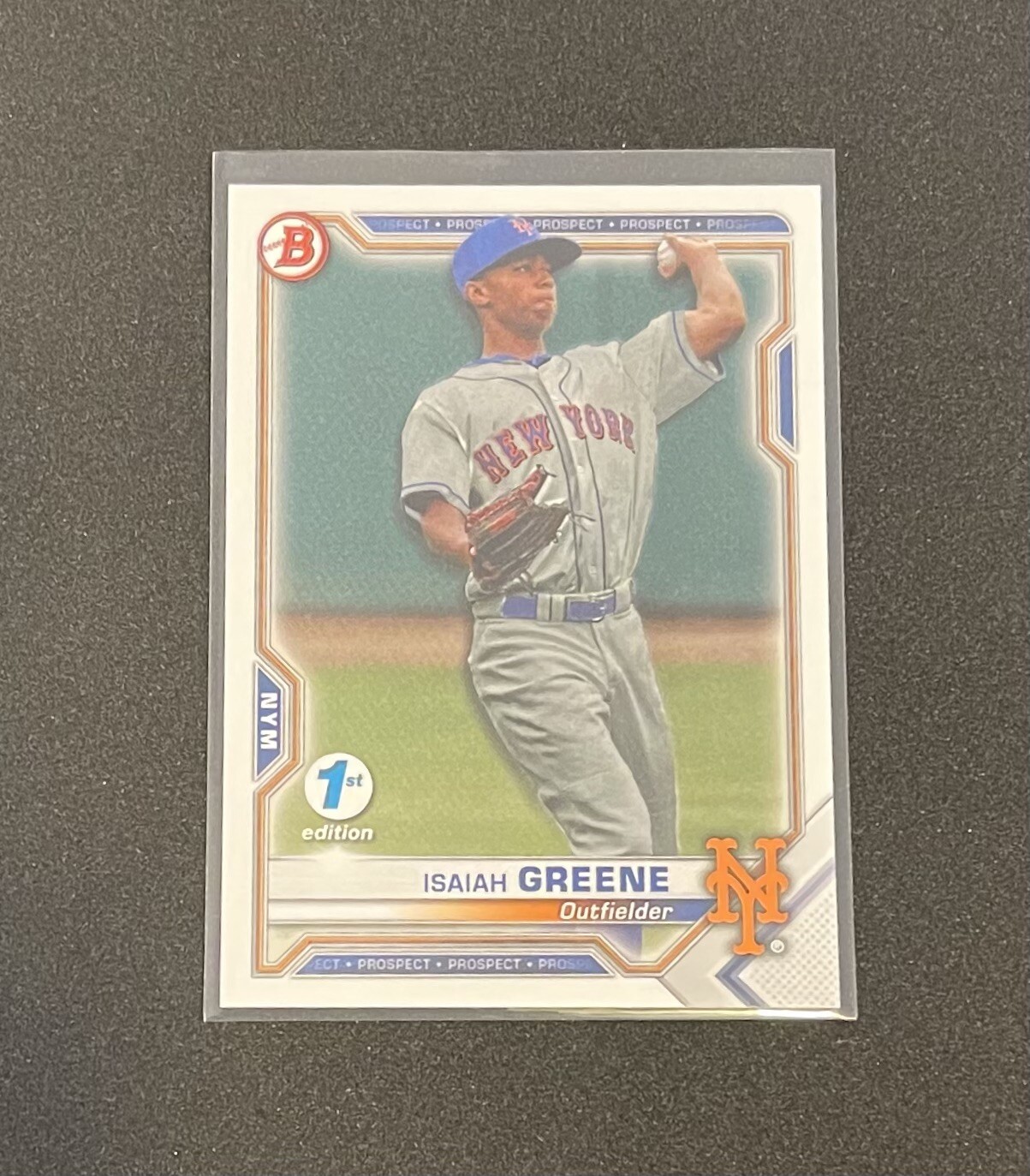 2021 Bowman 1st Edition Base #BFE-62 Isaiah Greene – New York Mets